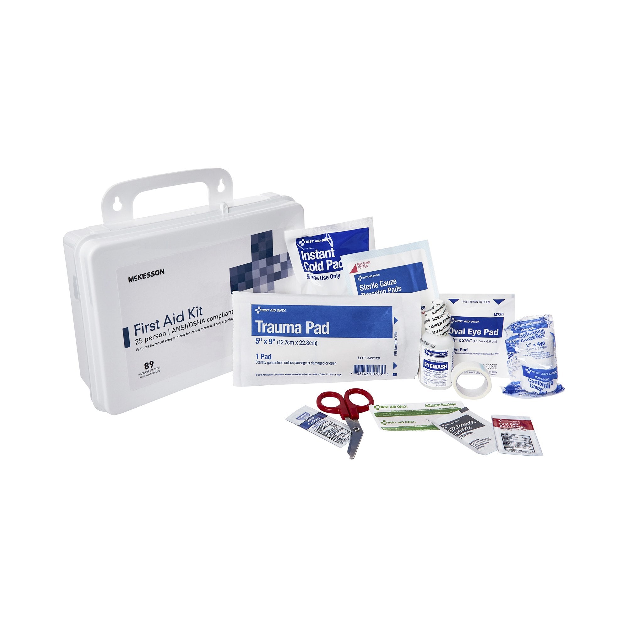 First Aid Kit McKesson 25 Person Plastic Case