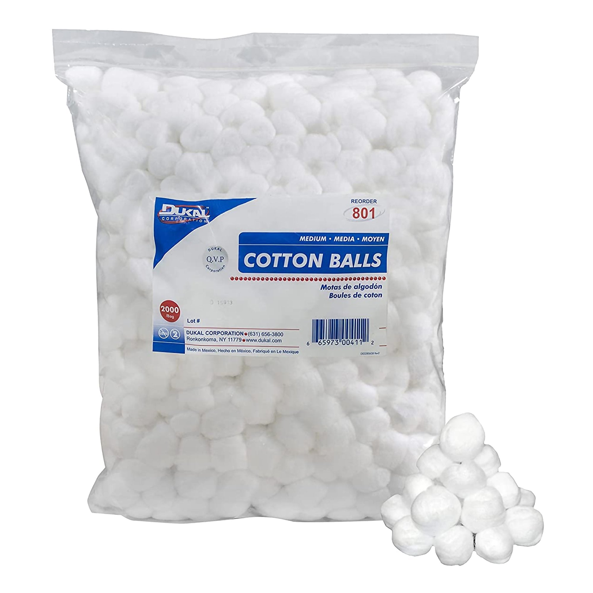 Cotton Ball DUKAL Medium Cotton NonSterile