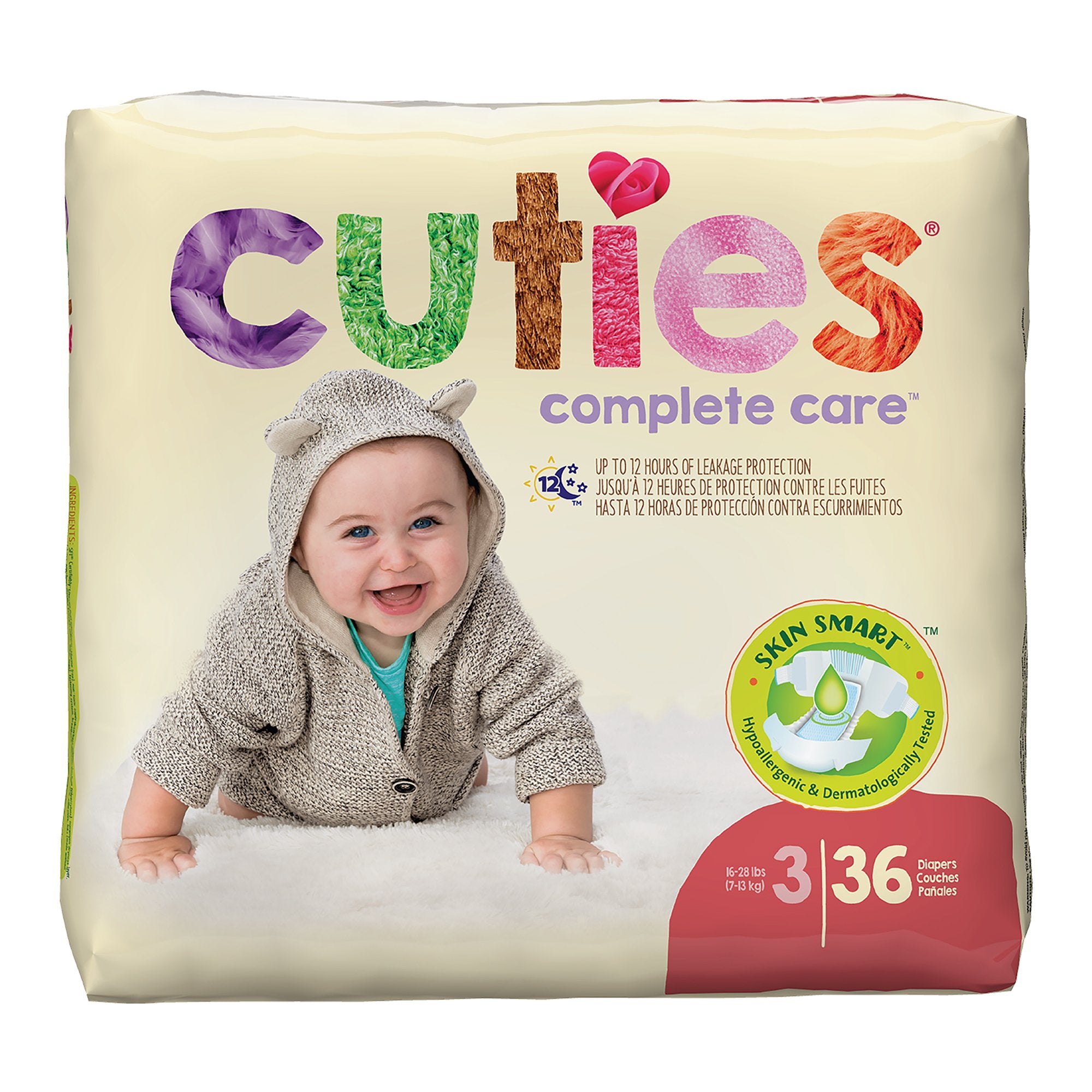Unisex Baby Diaper Cuties Size 3 Disposable Heavy Absorbency
