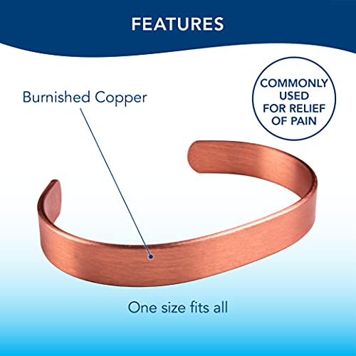Apex Copper Bracelet, Solid Band