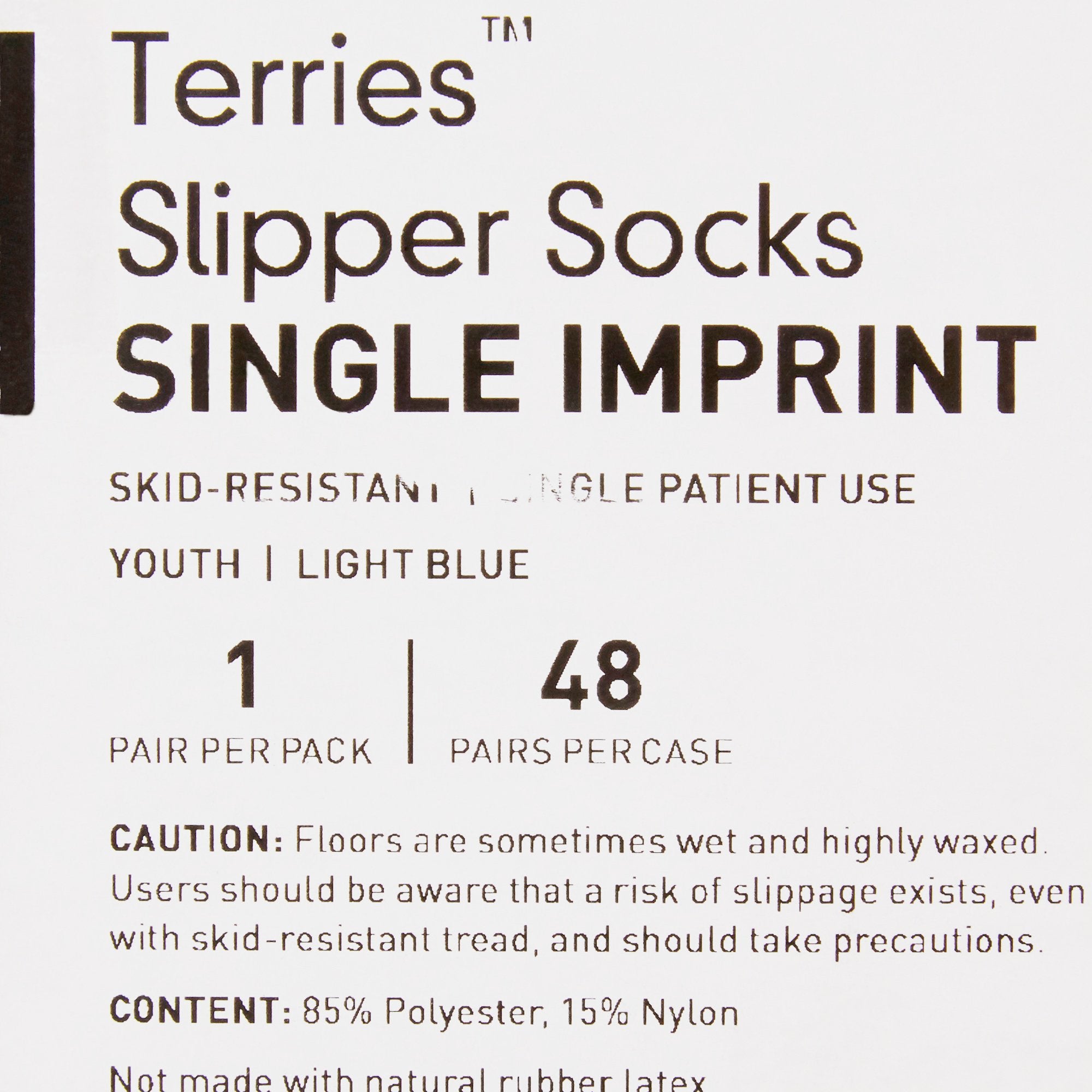 Slipper Socks McKesson Terries Youth Light Blue Above the Ankle