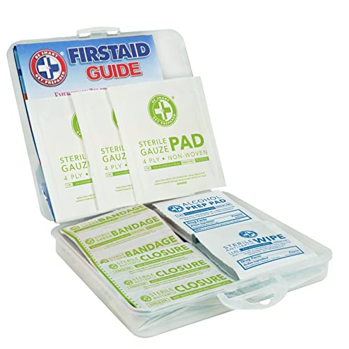Be Smart Get Prepared - First Aid Kit for Cars, Medical Emergency Supplies Equipped with Band-Aids/Gauze Pads/Antiseptic Wipes & More , 45 Piece Travel Pack