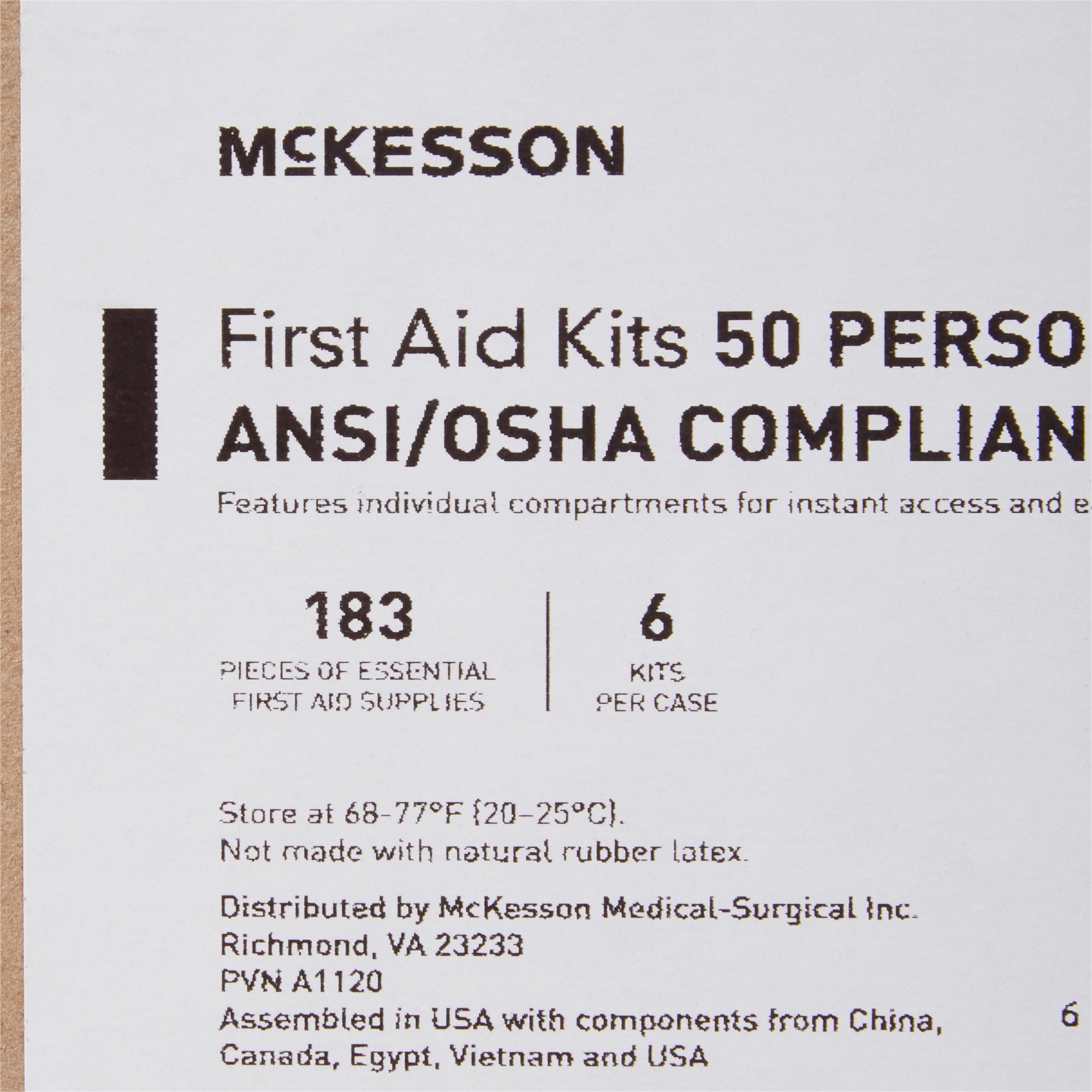 First Aid Kit McKesson 50 Person Plastic Case