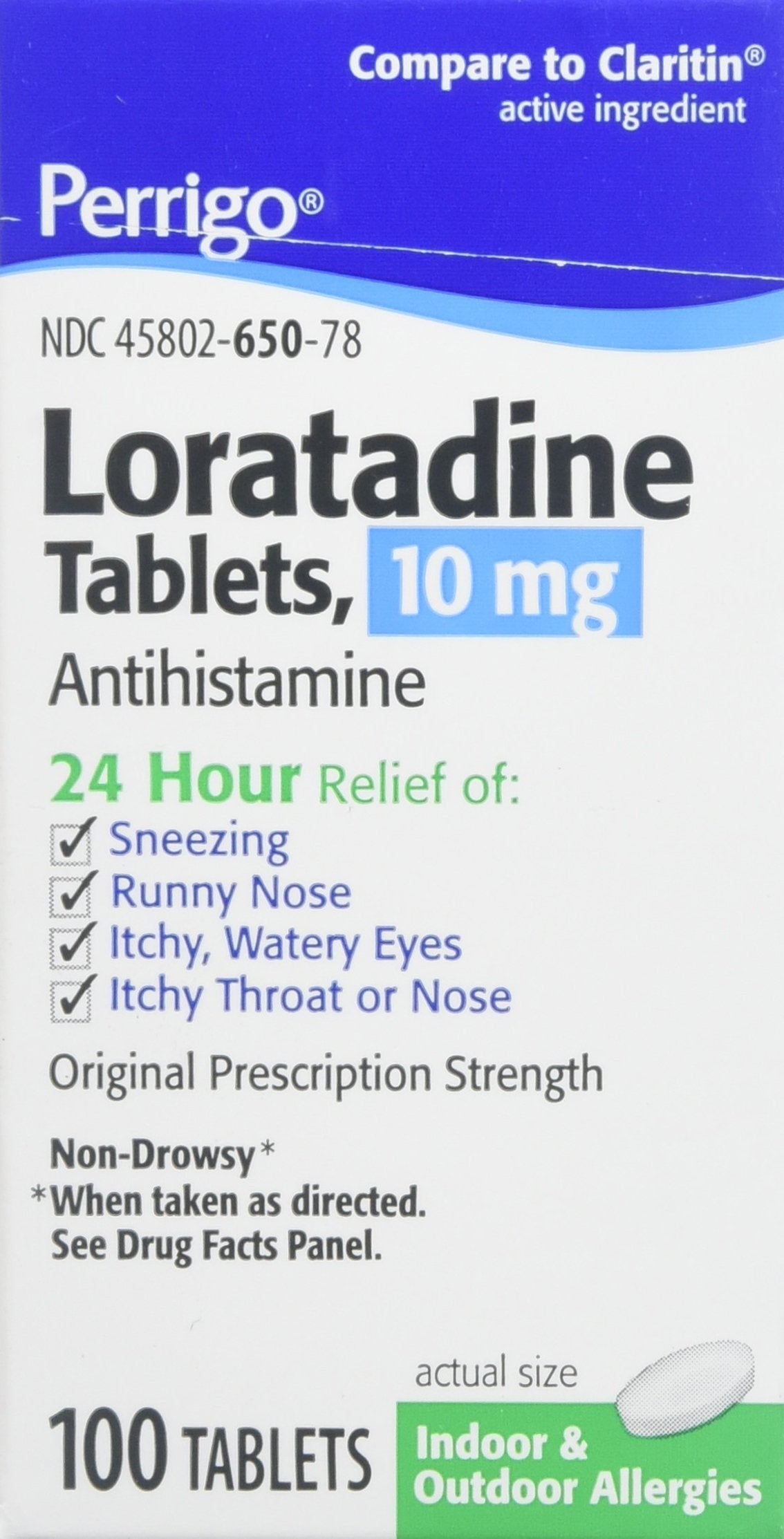 Allergy Relief , 24 Hour Allergy Relief , Loratadine 10mg Tab , 100 Tab