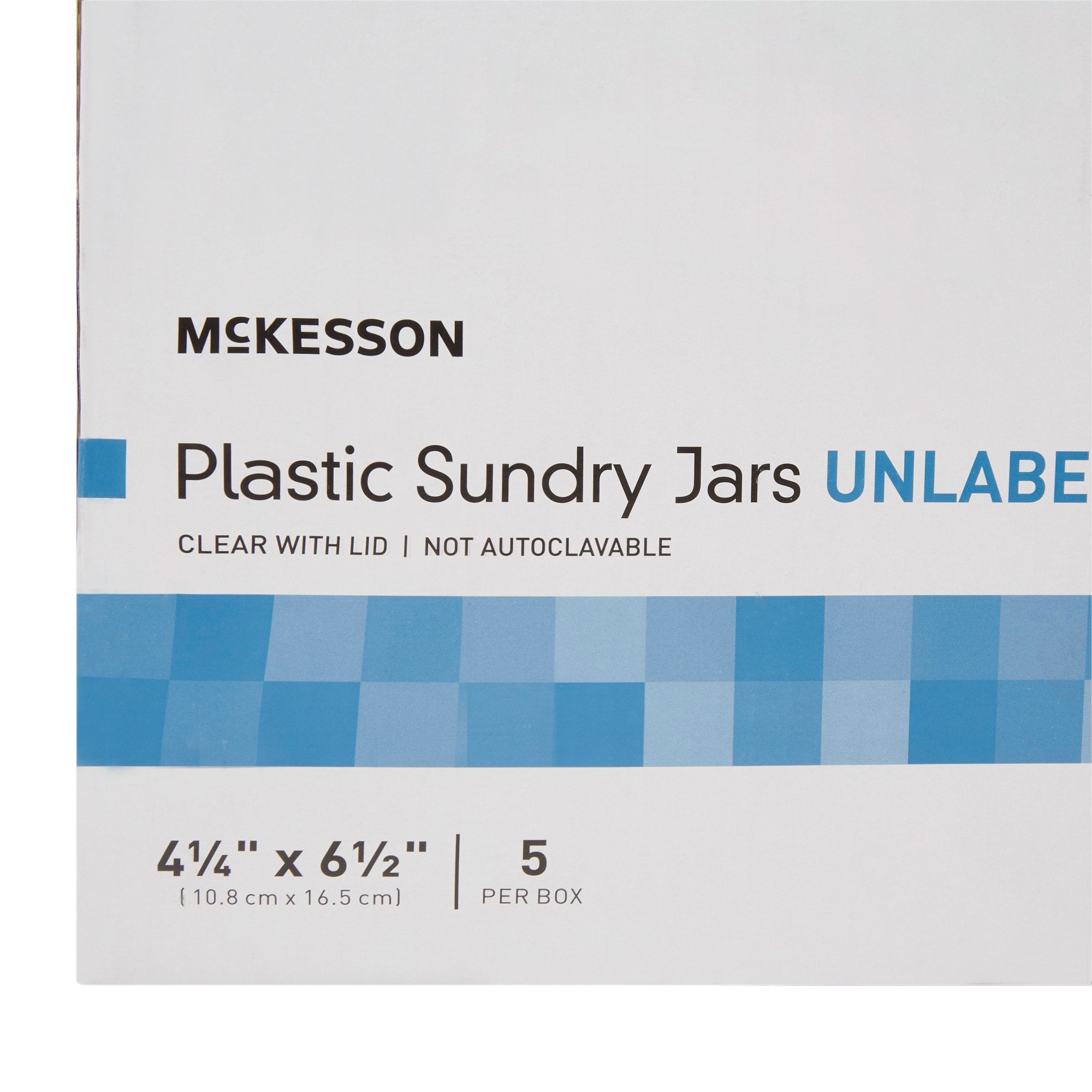 Sundry Jar McKesson 4-1/4 X 6-1/2 Inch Plastic Clear