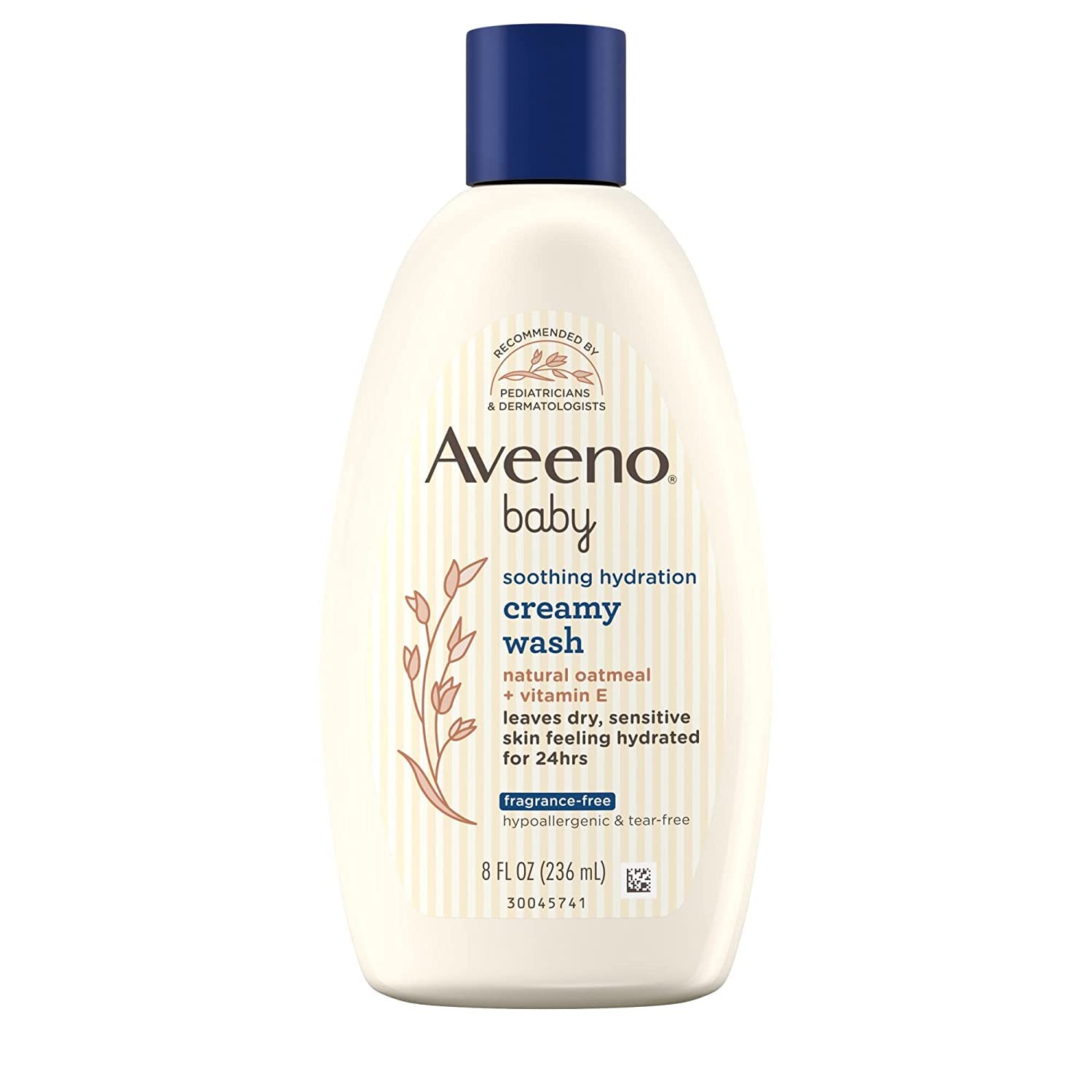 Aveeno Baby Soothing Hydration Creamy Body Wash with Natural Oatmeal for Dry & Sensitive Skin, Hypoallergenic, Fragrance, Paraben & Tear Free Formula, 8 Fl Oz