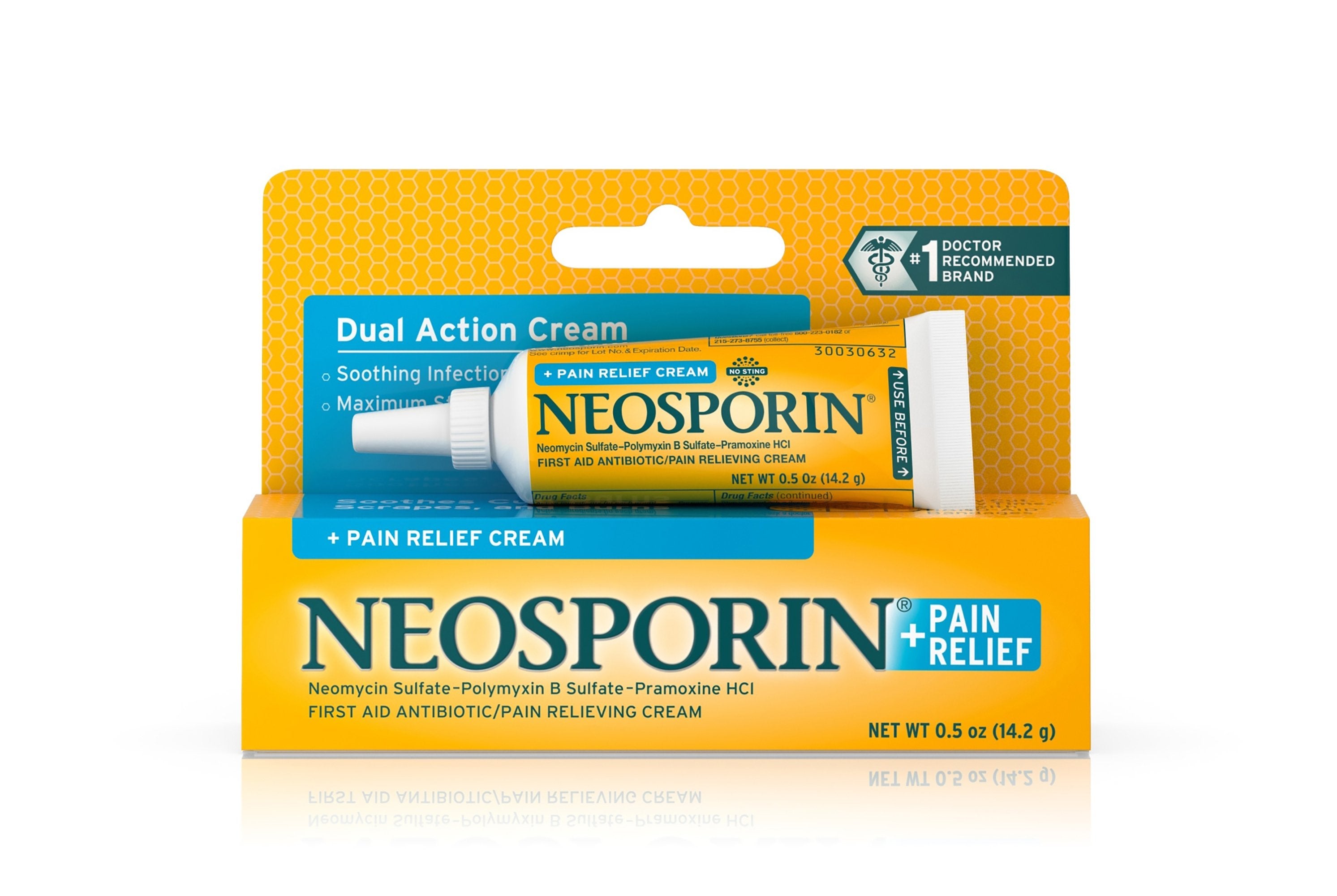 First Aid Antibiotic with Pain Relief Neosporin + Pain Relief Cream 0.5 oz. Tube