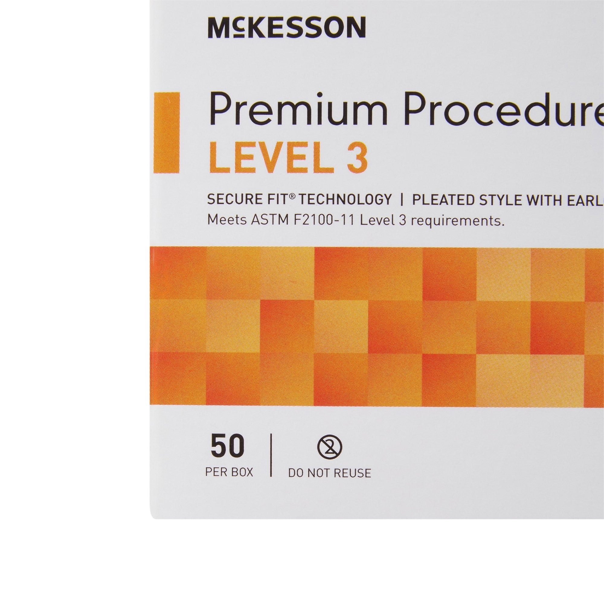 Procedure Mask with Eye Shield McKesson Anti-fog Strip Pleated Earloops One Size Fits Most White NonSterile ASTM Level 3 Adult