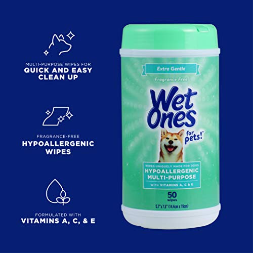 Dog Grooming Wipes, 50 Count Canister