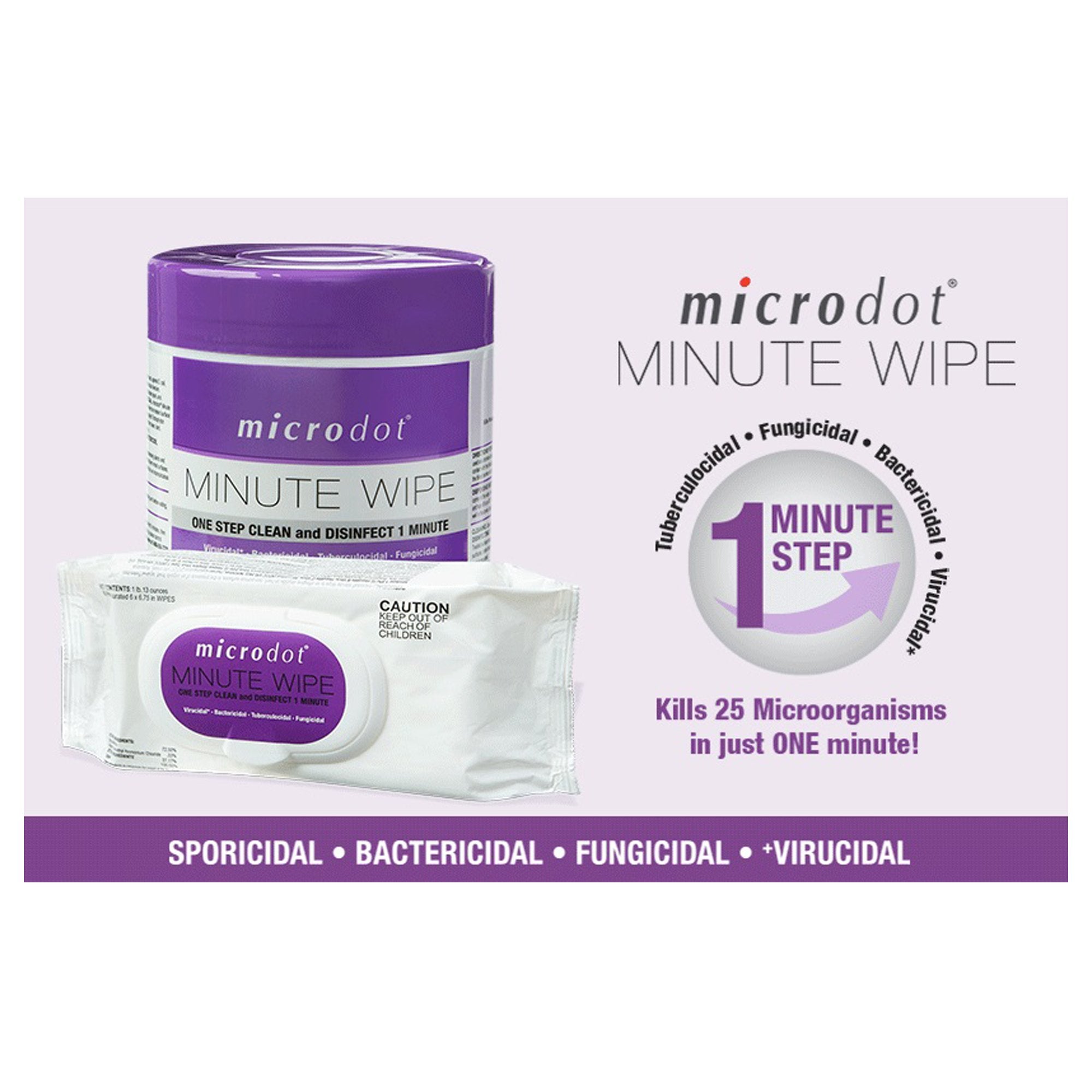 microdot Minute Wipe Surface Disinfectant Cleaner Premoistened Alcohol Based Manual Pull Wipe 60 Count Soft Pack Alcohol Scent NonSterile