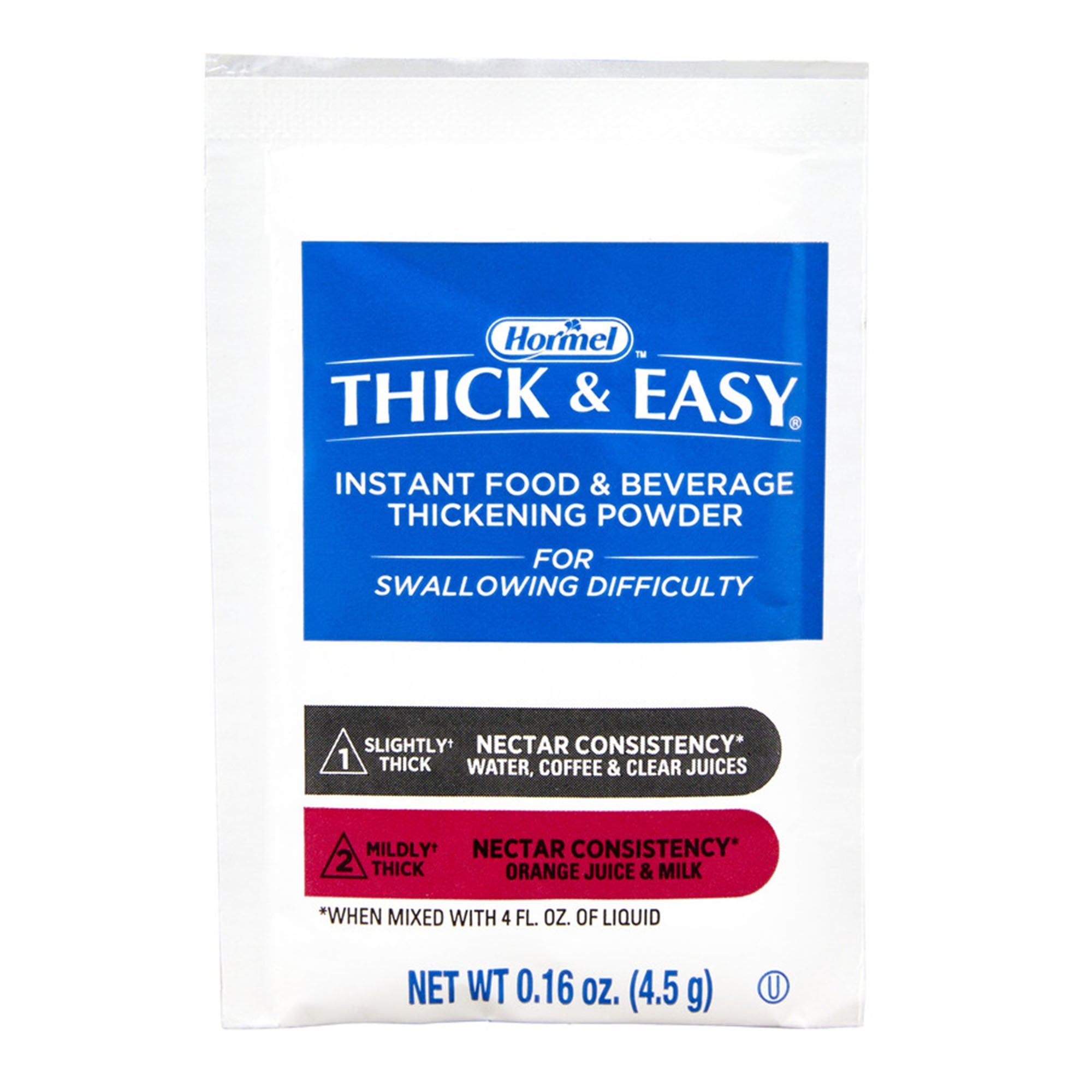Food and Beverage Thickener Thick & Easy 0.16 oz. Individual Packet Unflavored Powder IDDSI Level 1 Slightly Thick