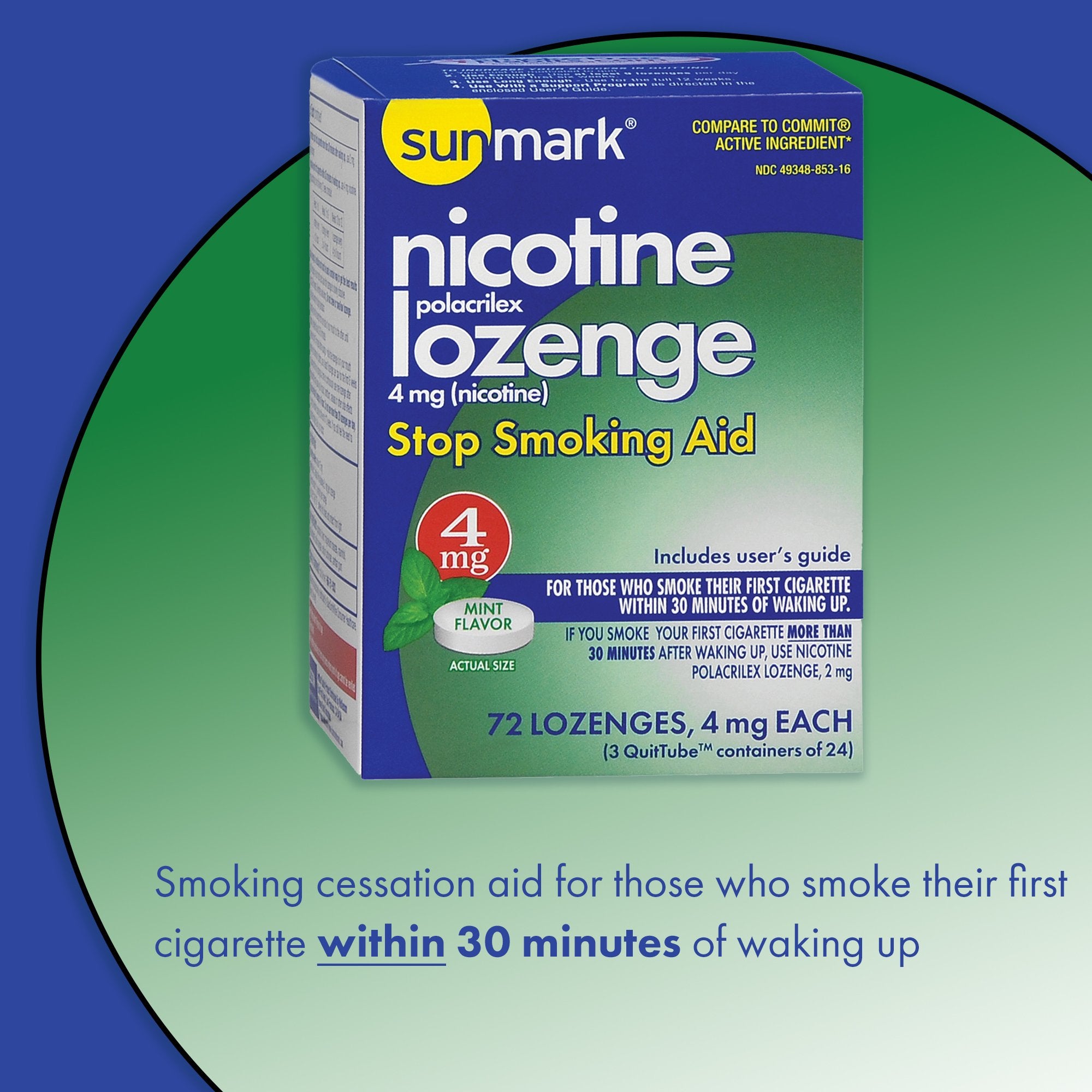 Stop Smoking Aid sunmark 4 mg Strength Lozenge