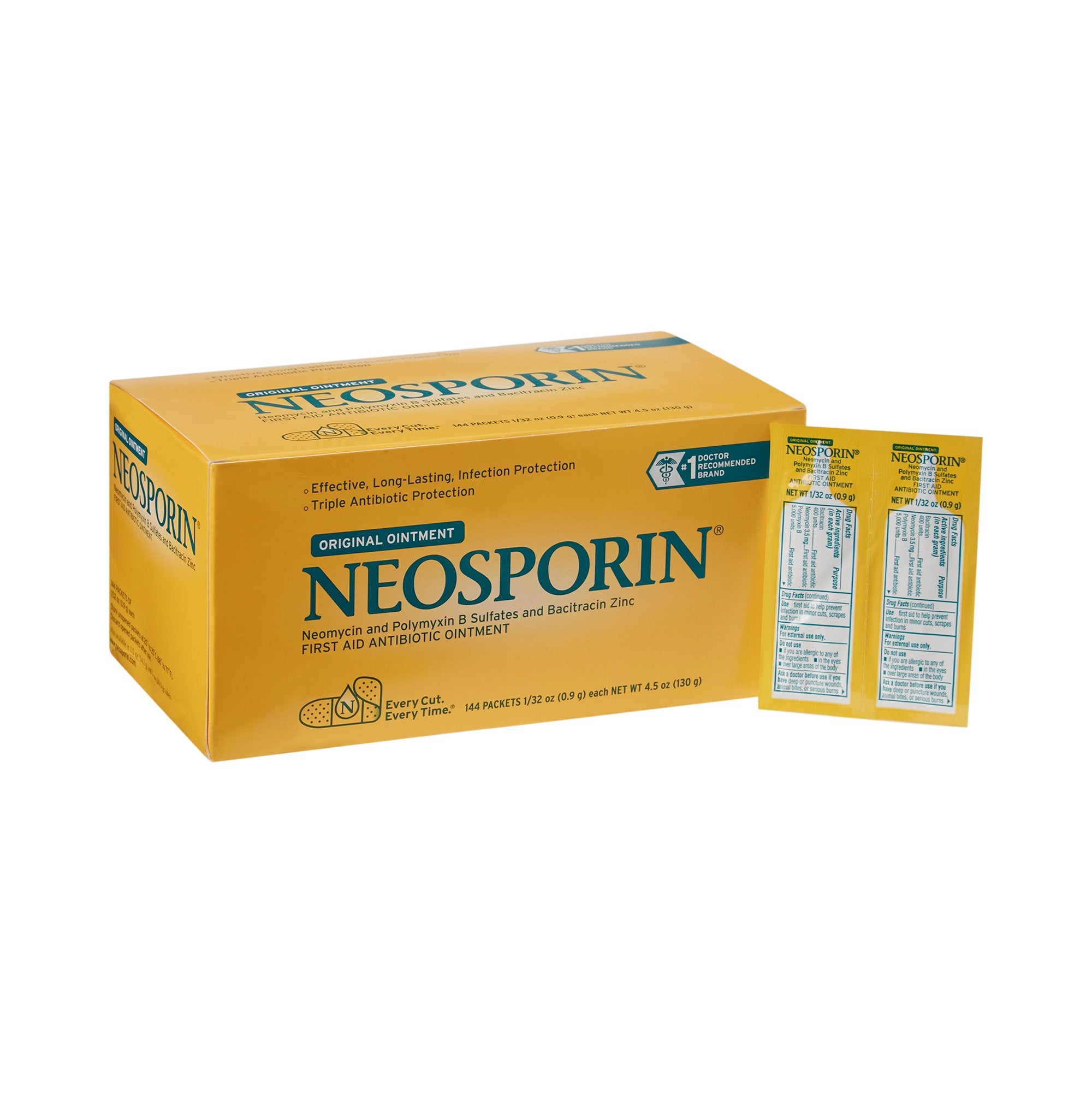 First Aid Antibiotic Neosporin Ointment 0.9 Gram Individual Packet