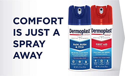 Dermoplast Pain, Burn & Itch Relief Spray for Minor Cuts, Burns and Bug Bites, 2.75 Oz (Packaging May Vary)