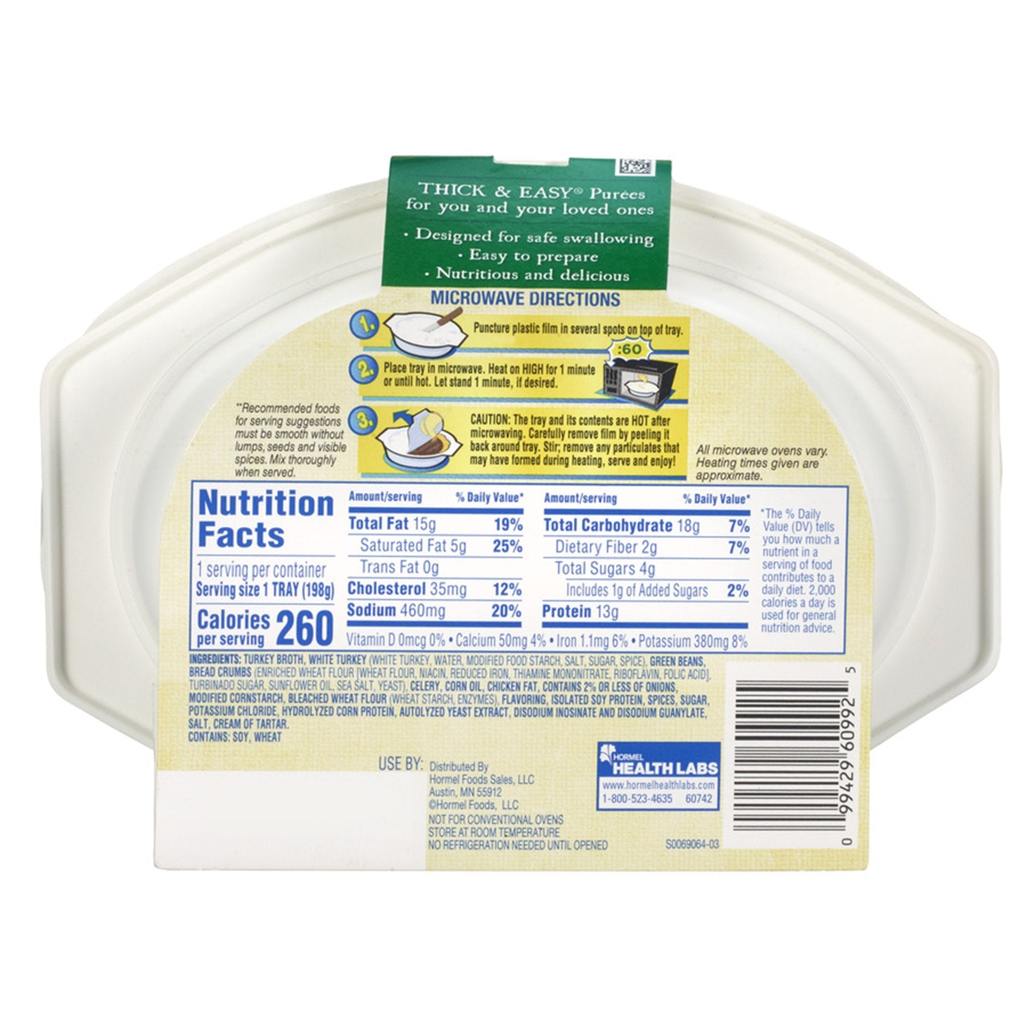 Thickened Food Thick & Easy Purees 7 oz. Tray Scrambled Eggs / Potatoes Flavor Puree IDDSI Level 2 Mildly Thick