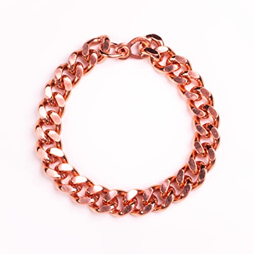 Apex Copper Bracelet Wide Link Size 9", Burnished Copper, Folk Remedy Used for Easing Joint Pain & Stiffness Due to Rheumatism and Arthritis, One Size Fits All