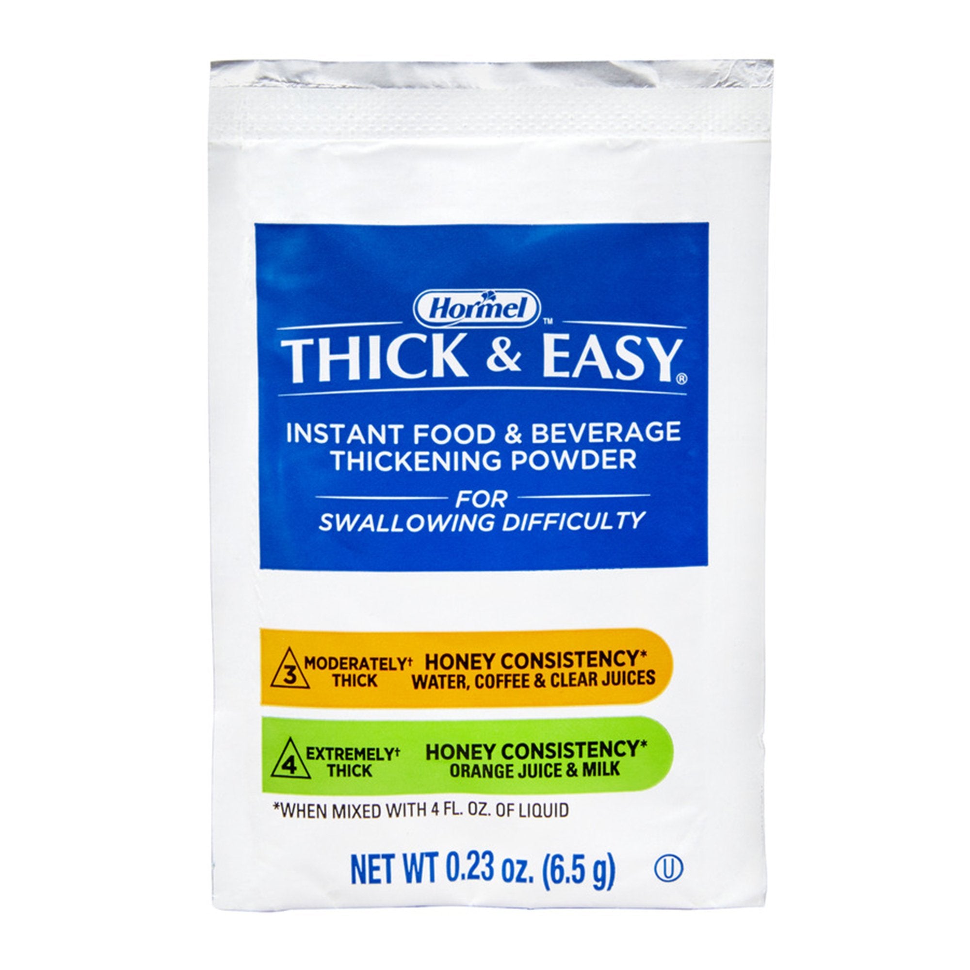 Food and Beverage Thickener Thick & Easy 6.5 Gram Individual Packet Unflavored Powder IDDSI Level 3 Moderately Thick/Liquidized