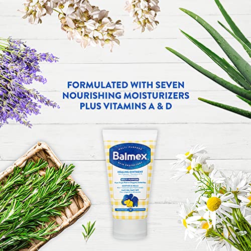 Balmex Multi-Purpose Healing Ointment & Skin Protectant for Diaper Rash and Chafing, with Petrolatum, 7 Moisturizers and Vitamins A&D, Pediatrician Recommended and Paraben-Free, 3.5oz