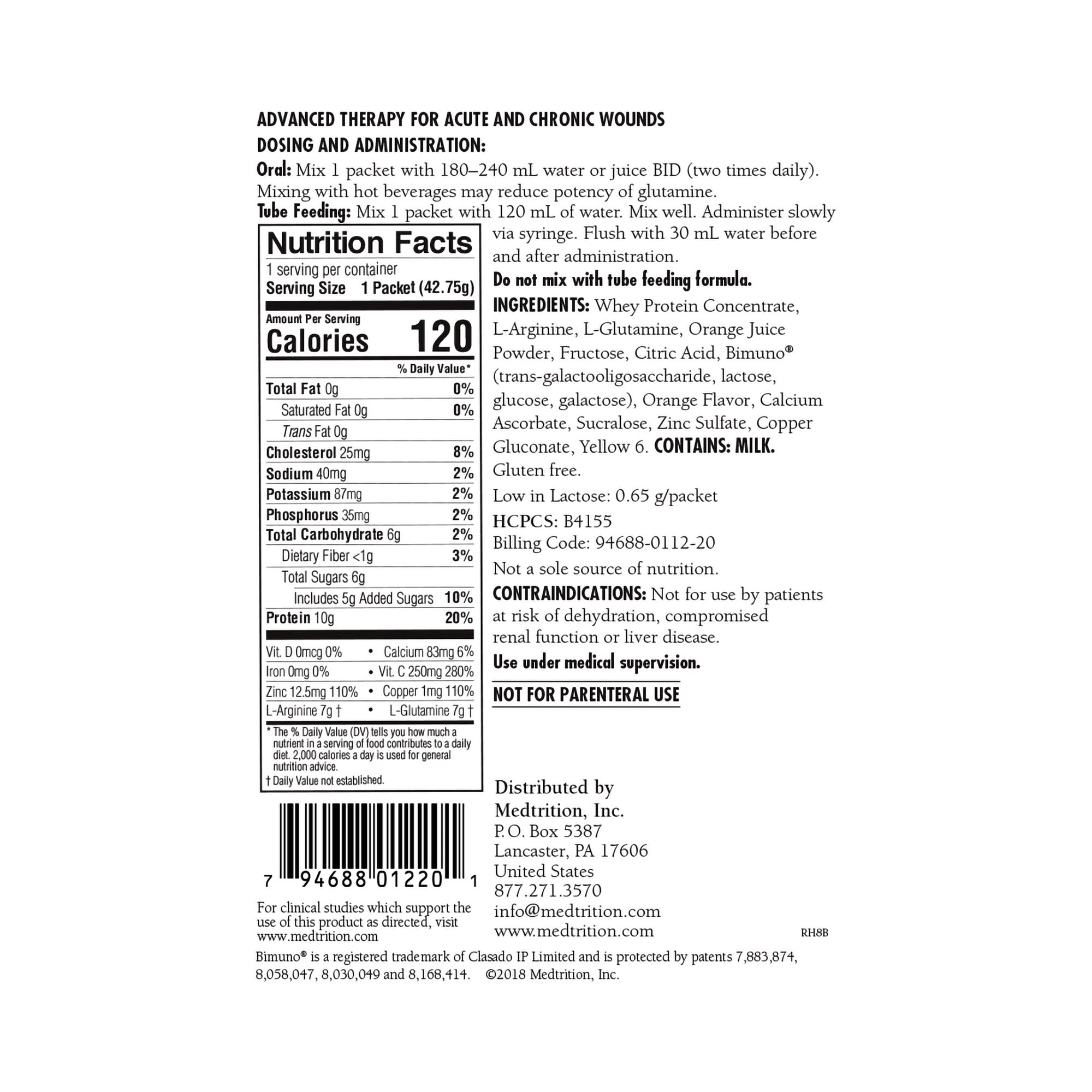 Oral Supplement ArgiMent AT Orange Crme Flavor Powder 1.5 oz. Individual Packet