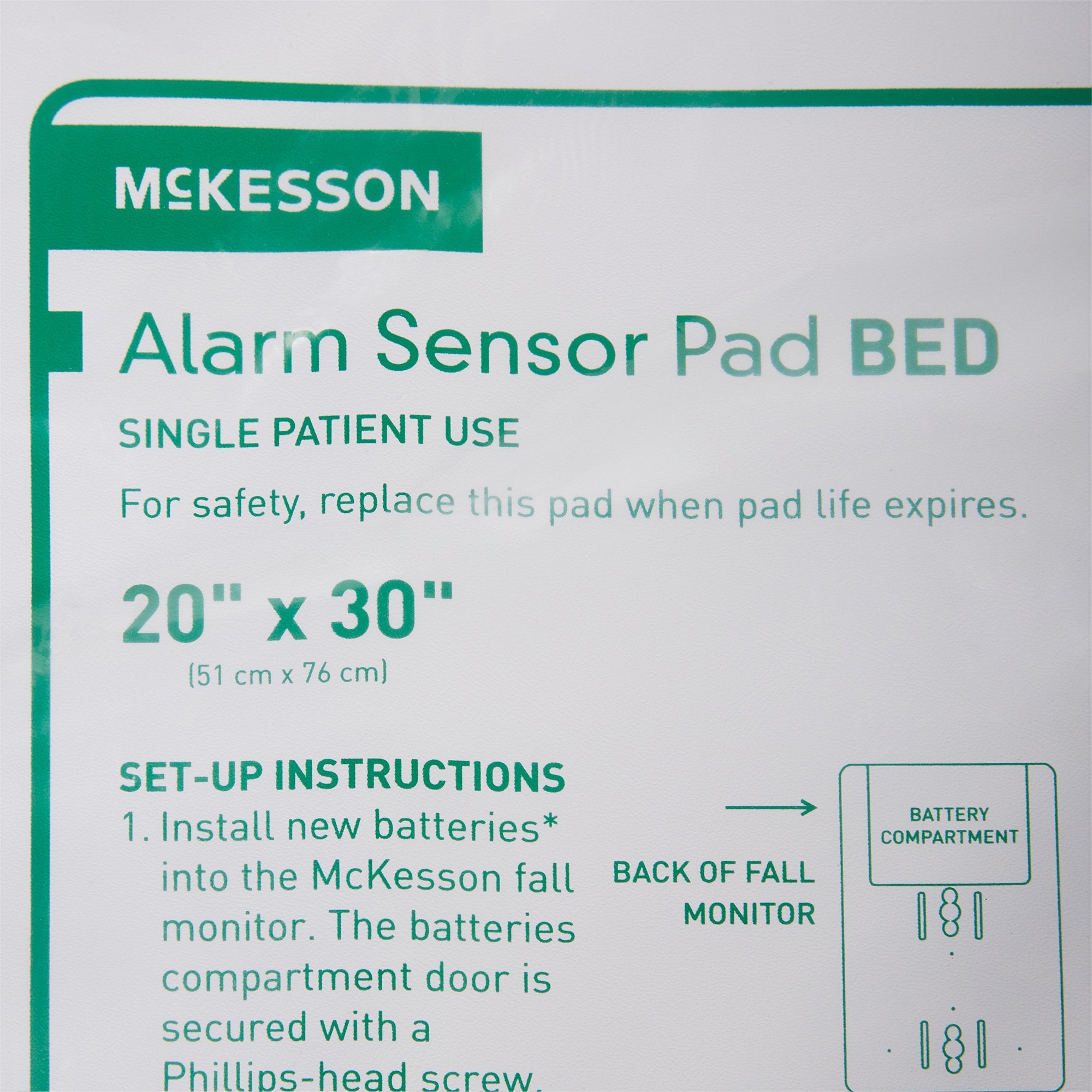 Alarm Sensor Pad McKesson Brand 20 X 30 Inch (51 cm x 76 cm)