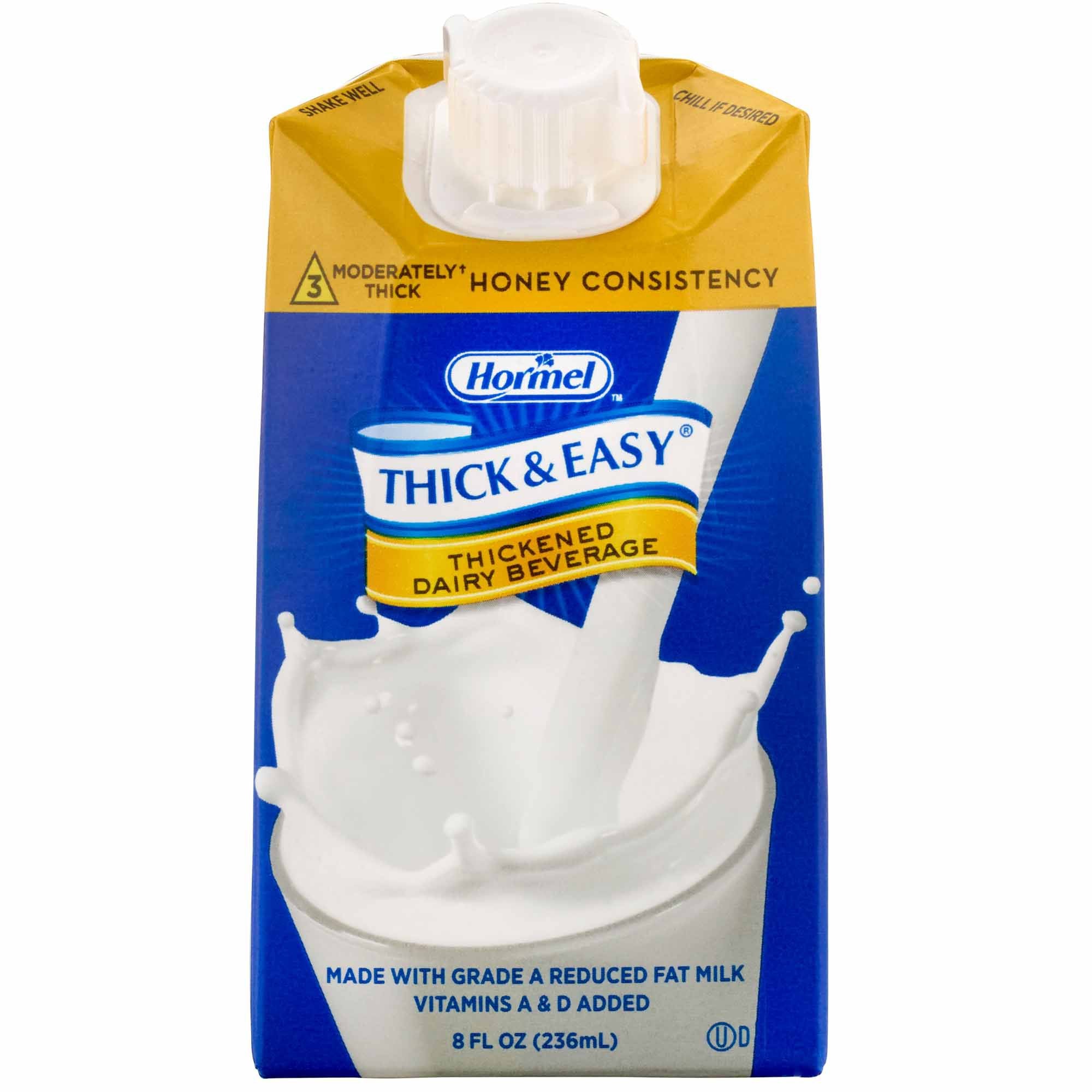 Thickened Beverage Thick & Easy Dairy 8 oz. Carton Milk Flavor Liquid IDDSI Level 3 Moderately Thick/Liquidized