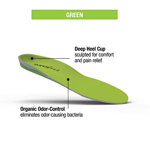 Superfeet GREEN - High Arch Orthotic Support - Cut-To-Fit Shoe Insoles - Men 11.5-13 / Women 12.5-14