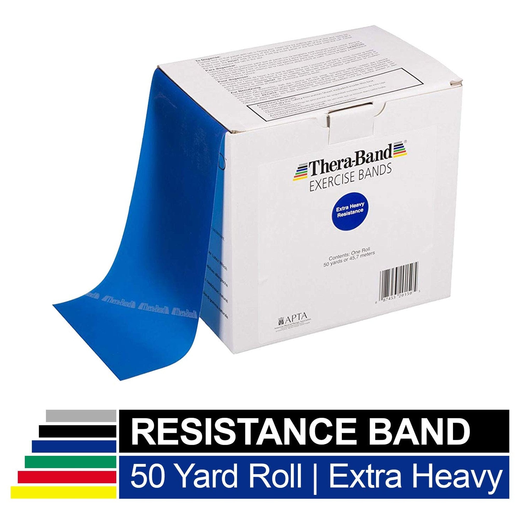 Exercise Resistance Band TheraBand Blue 6 Inch X 50 Yard X-Heavy Resistance