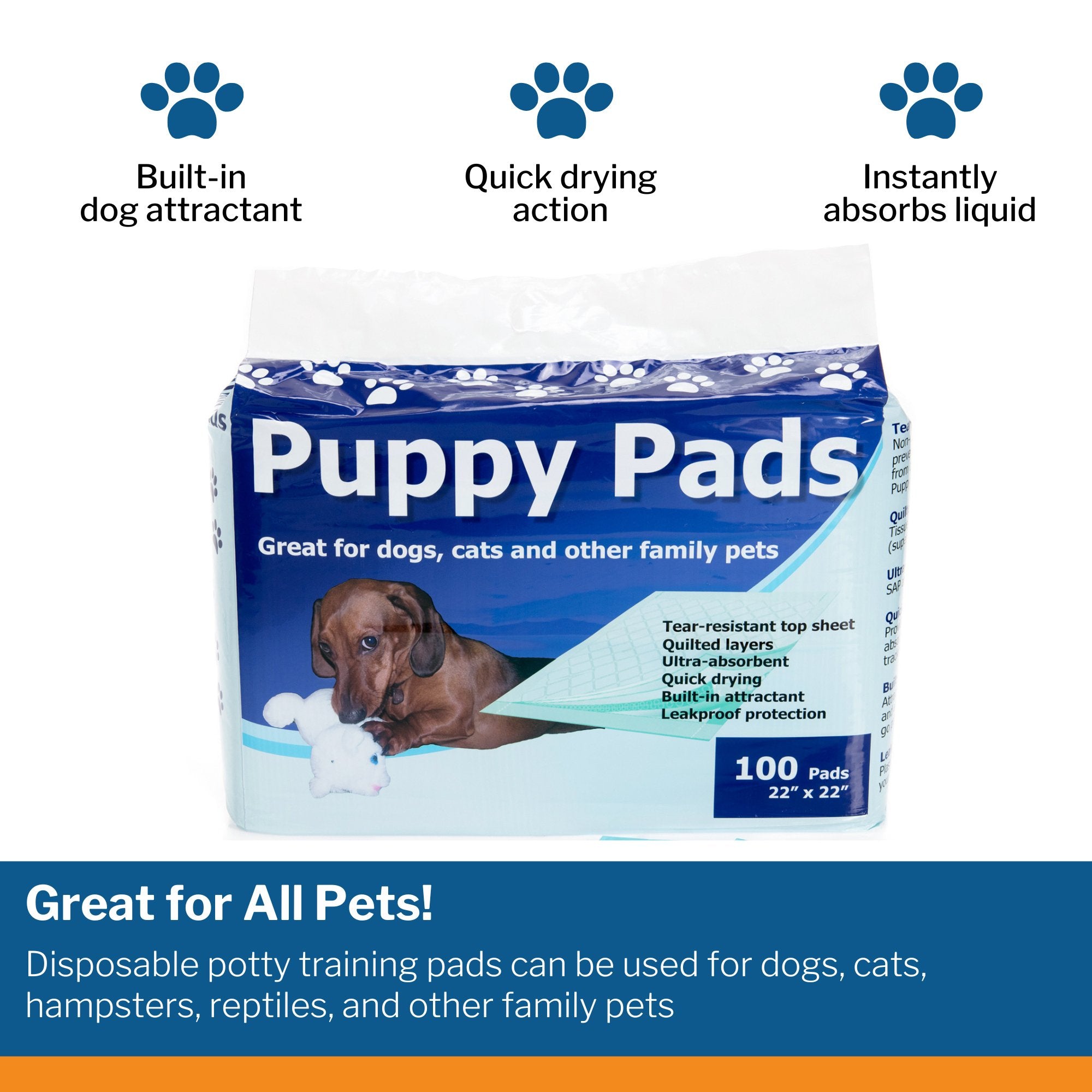 Disposable Underpad for Pets Cypress 22 X 22 Inch Heavy Absorbency