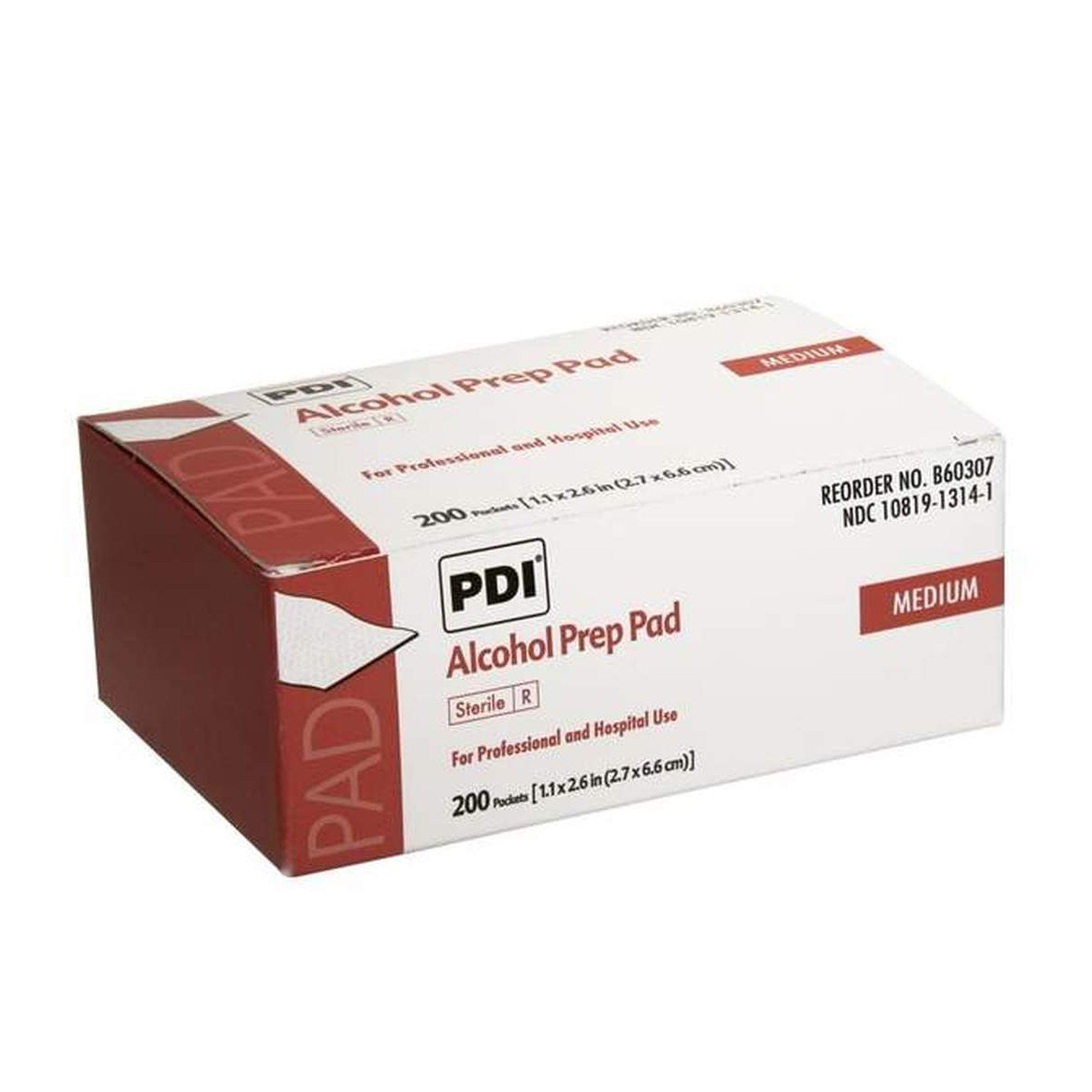Alcohol Prep Pad PDI 70% Strength Isopropyl Alcohol Individual Packet Medium Sterile