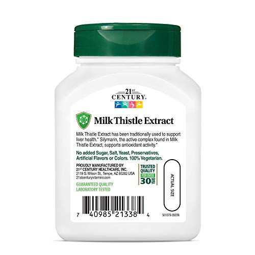 21st Century Vitamins Thistle Extract Veg Capsules, 60 Count (21338)