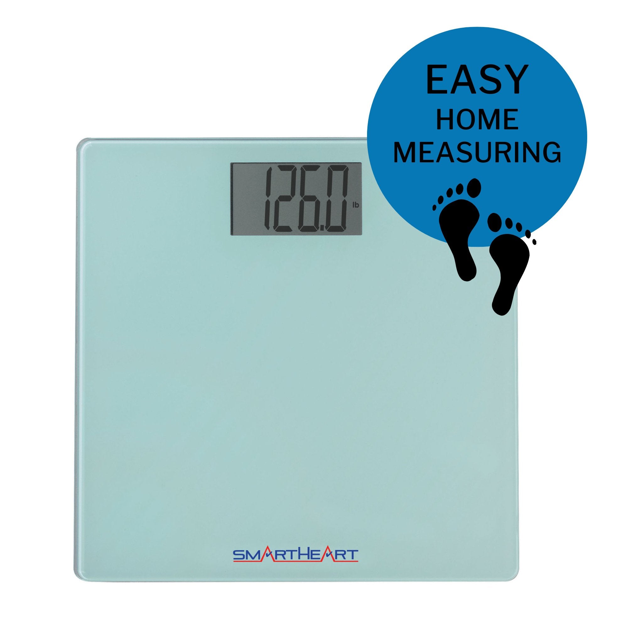 Floor Scale SmartHeart Digital Scale 438 lbs / 199 kg Gray Battery Operated
