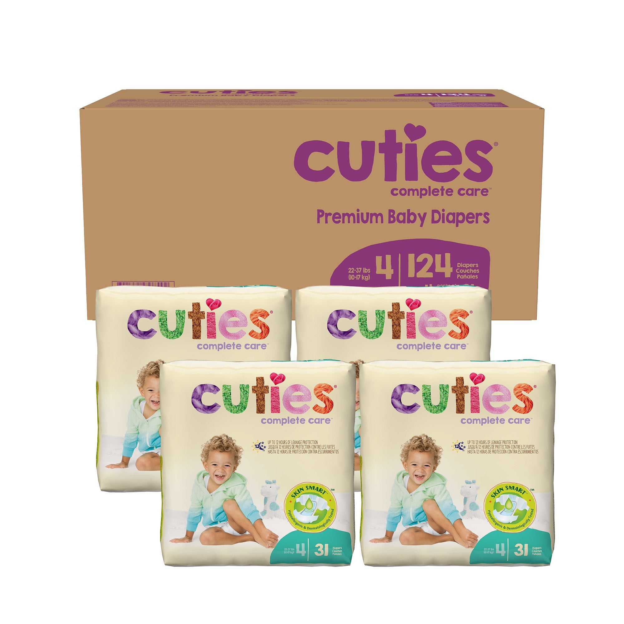 Unisex Baby Diaper Cuties Size 4 Disposable Heavy Absorbency