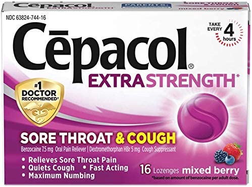 Cepacol Sore Throat & Cough Extra Strength Lozenges Mixed Berry - 16 ct