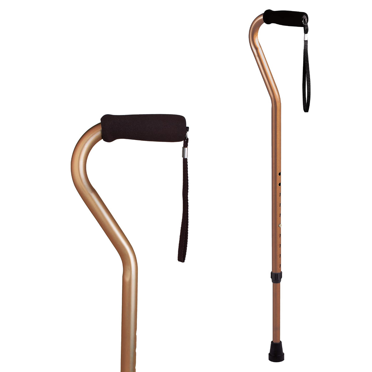 Carex Aluminum Offset Cane with Soft Cushioned Handle - Adjustable Walking  Cane for Men and Women - Silver Color