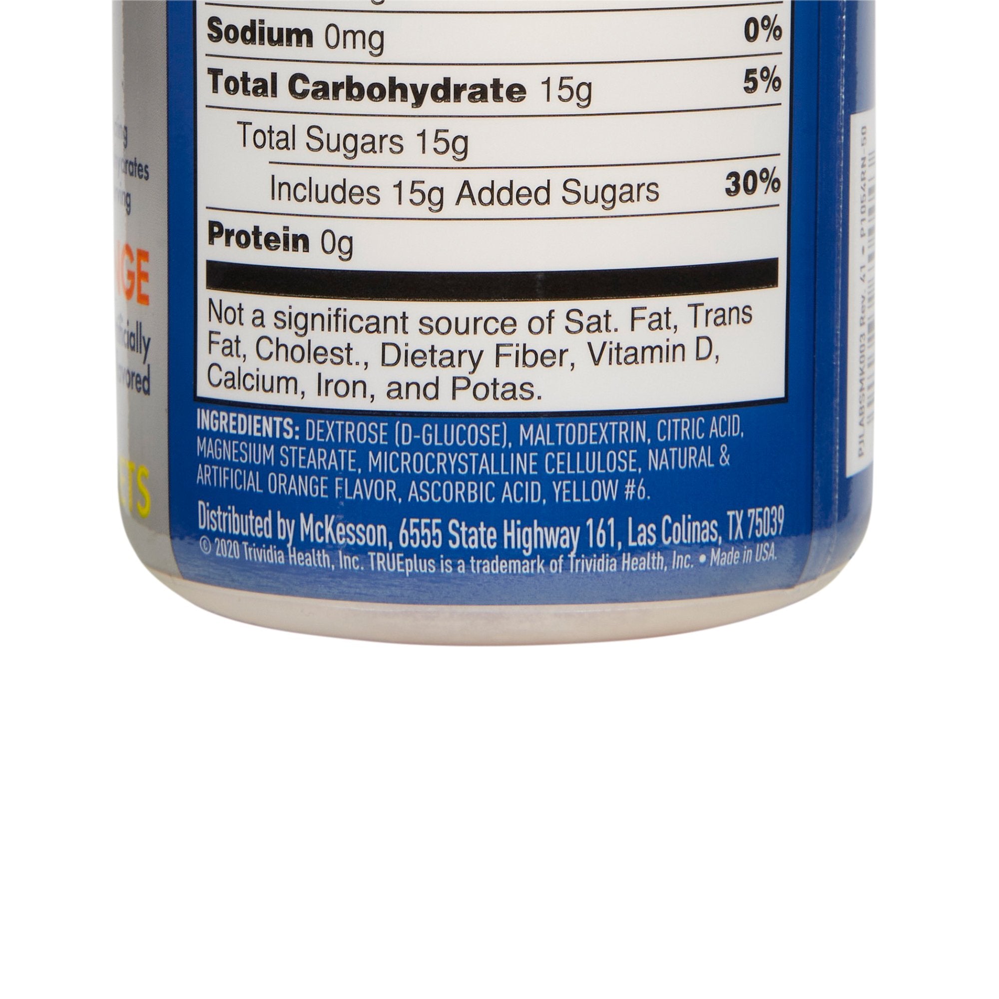 Glucose Supplement sunmark TRUEplus 50 per Bottle Chewable Tablet Orange Flavor