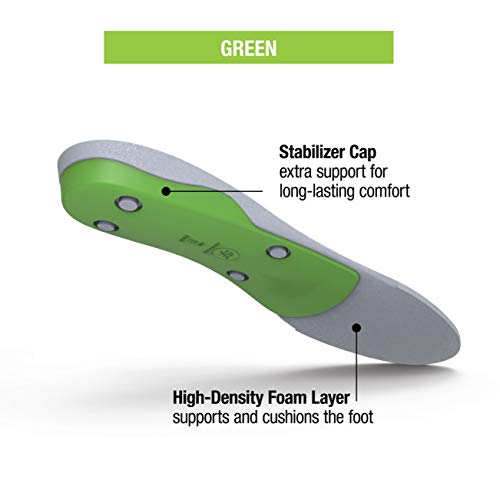 Superfeet GREEN - High Arch Orthotic Support - Cut-To-Fit Shoe Insoles - Men 11.5-13 / Women 12.5-14