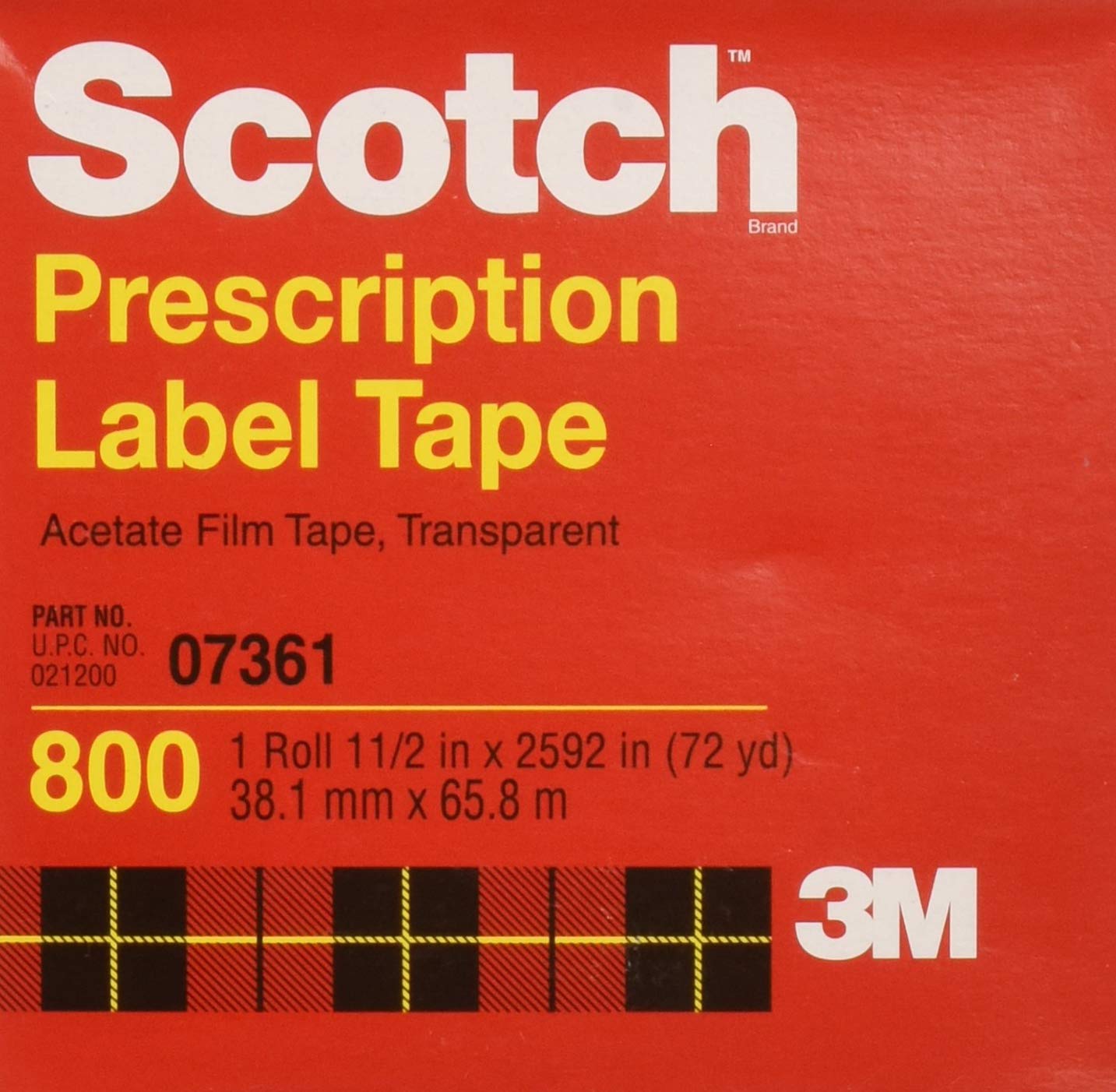Scotch Acetate Film Tape, 1-1/2" x 2592" - MMM800112BOXED