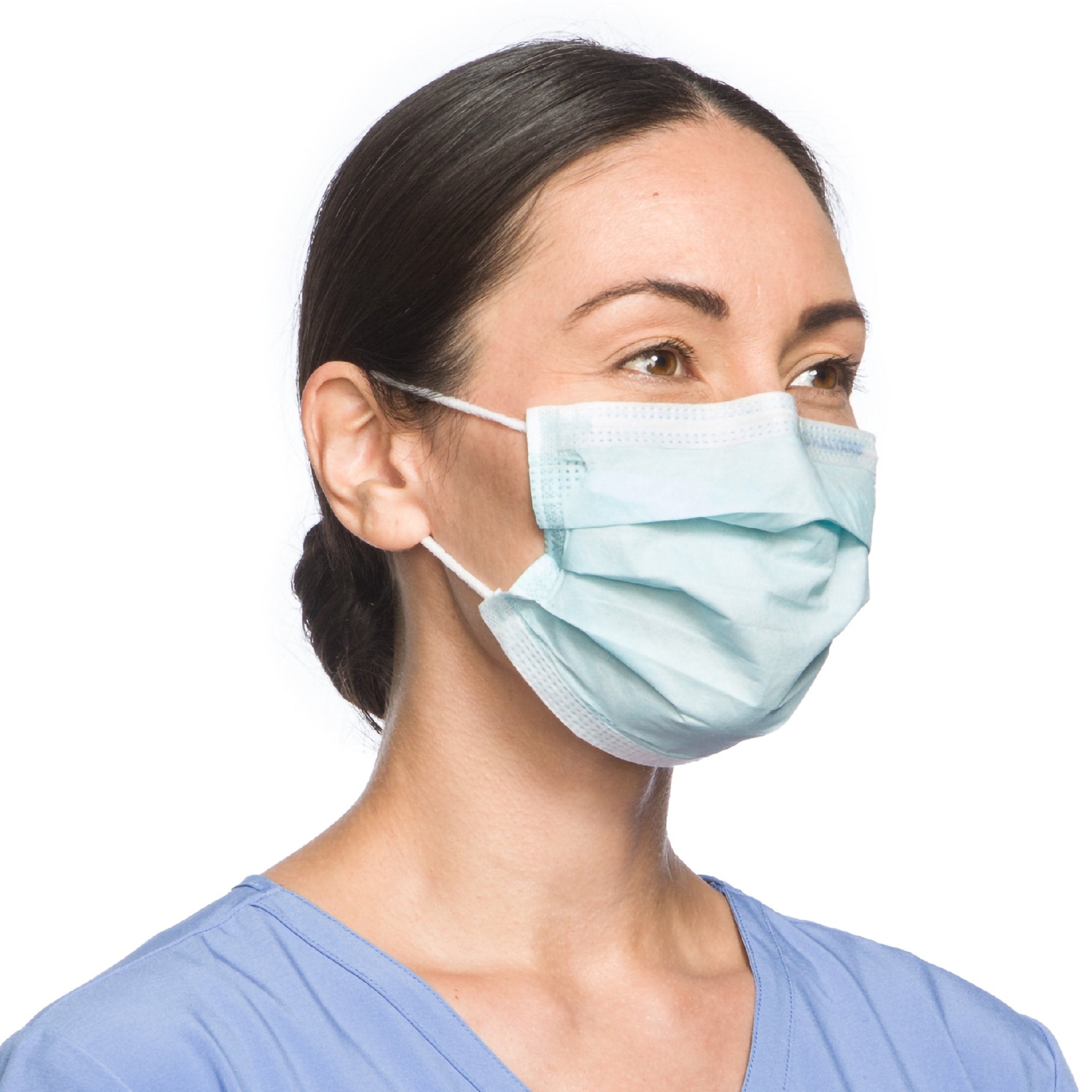 Procedure Mask Halyard Pleated Earloops One Size Fits Most Blue NonSterile Not Rated Adult