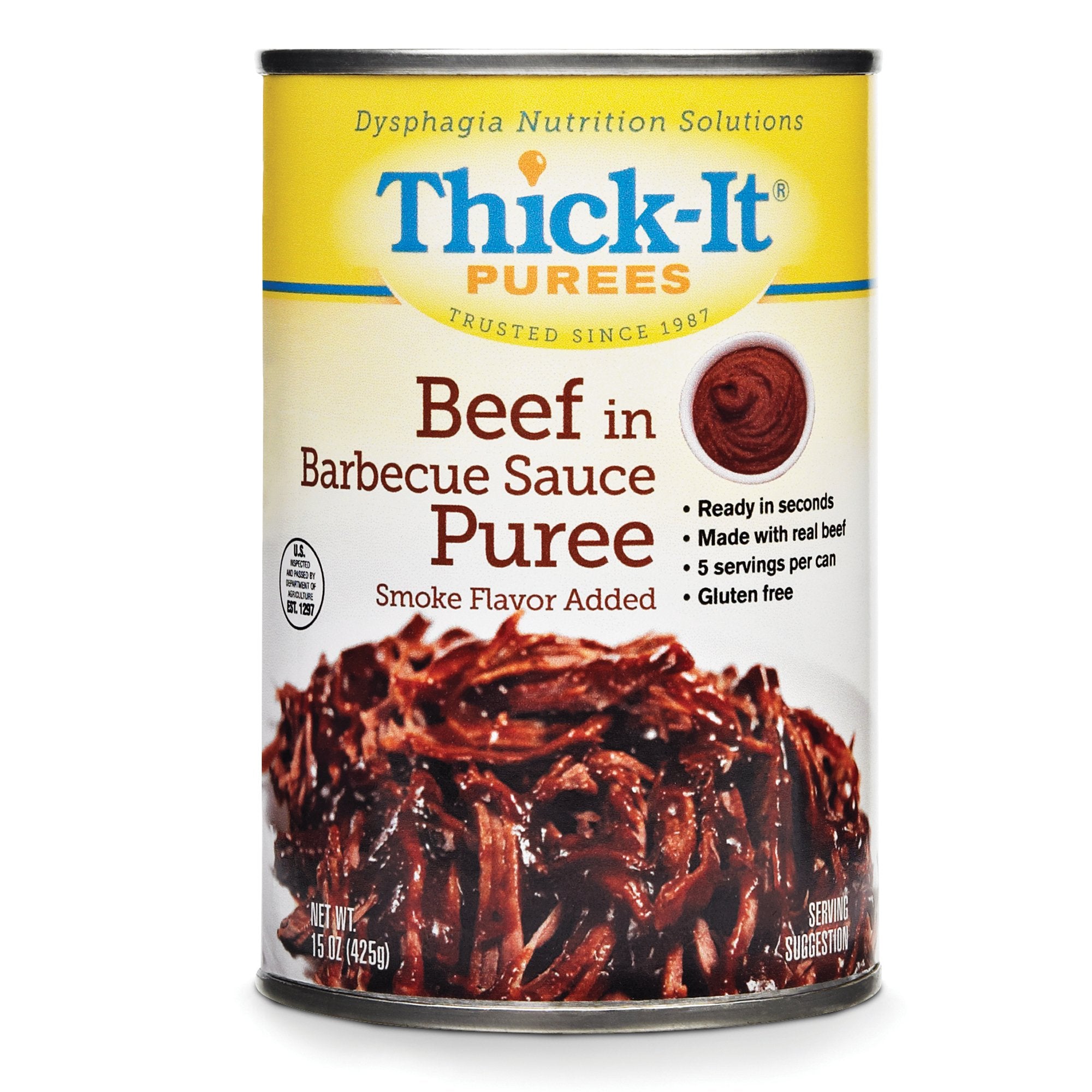 Thickened Food Thick-It 15 oz. Can Beef in BBQ Sauce Flavor Puree IDDSI Level 4 Extremely Thick/Pureed