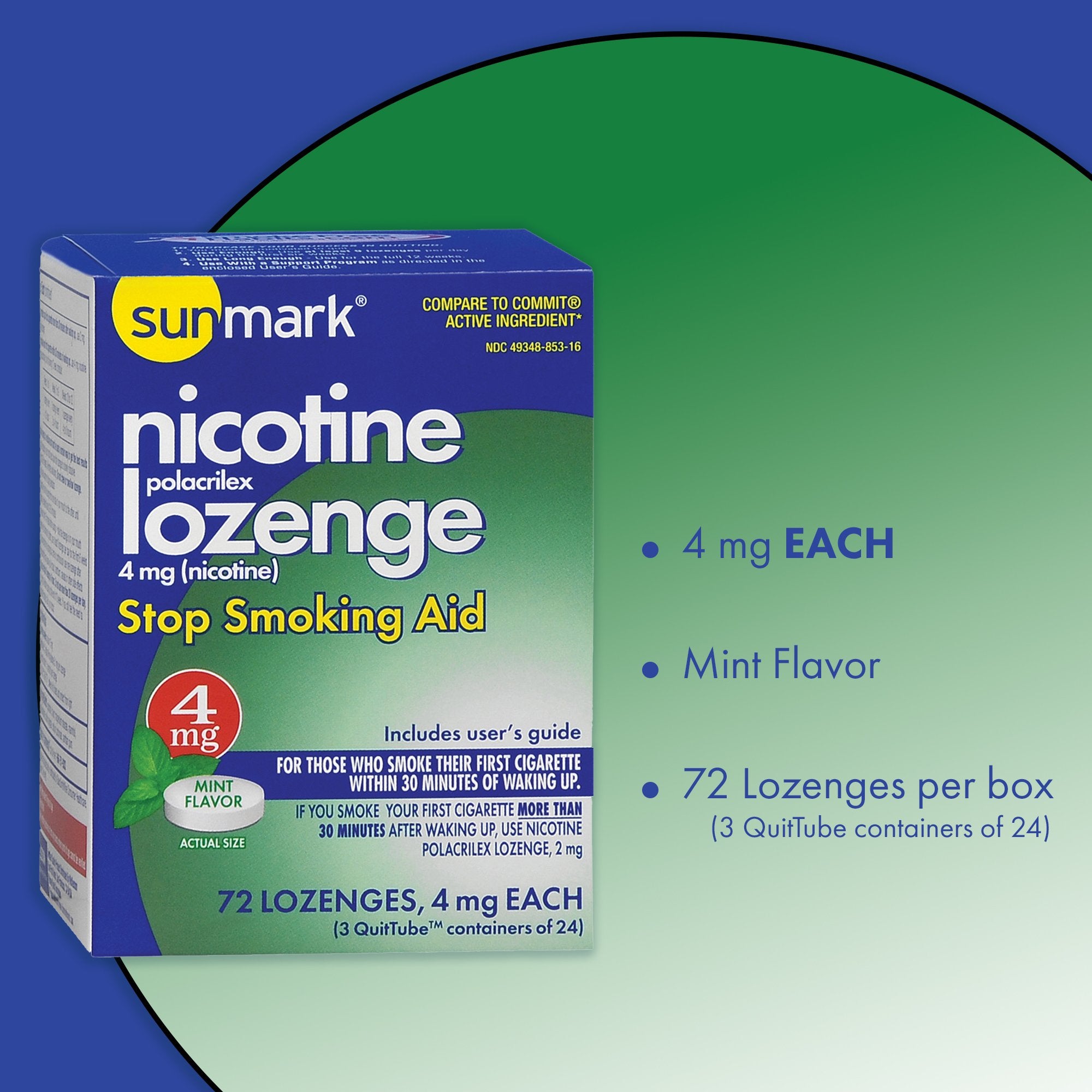 Stop Smoking Aid sunmark 4 mg Strength Lozenge