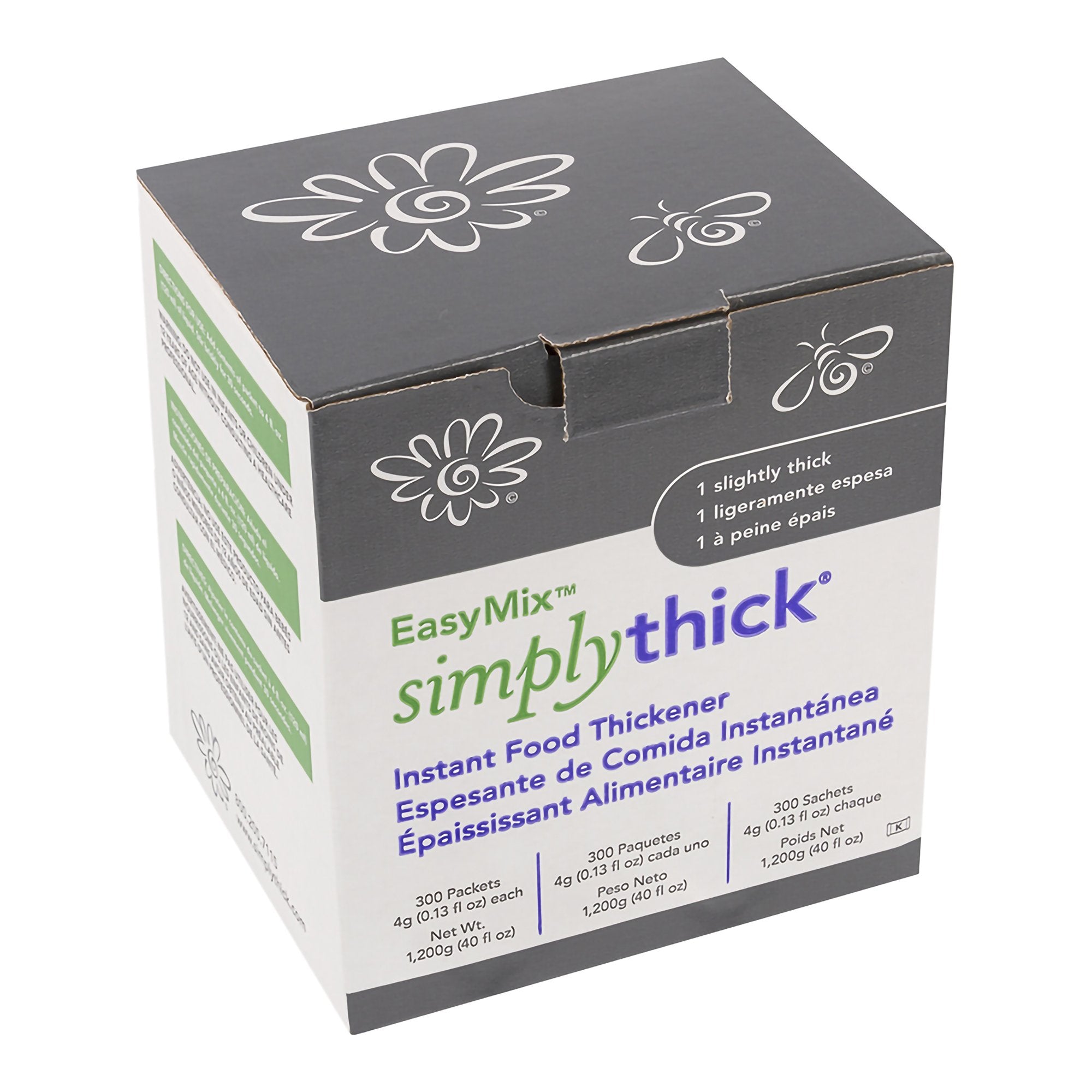 Food and Beverage Thickener SimplyThick Easy Mix 4 oz. Individual Packet Unflavored Gel IDDSI Level 1 Slightly Thick