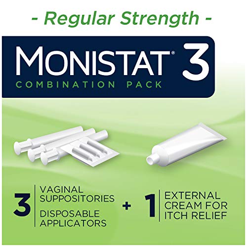 Monistat 3-Day Yeast Infection Treatment Suppositories + Itch Relief Cream, 7 Piece Set