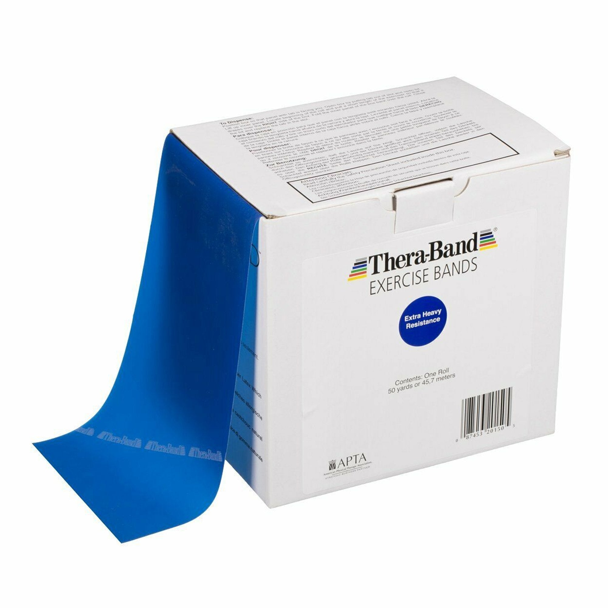 Exercise Resistance Band TheraBand Blue 6 Inch X 50 Yard X-Heavy Resistance