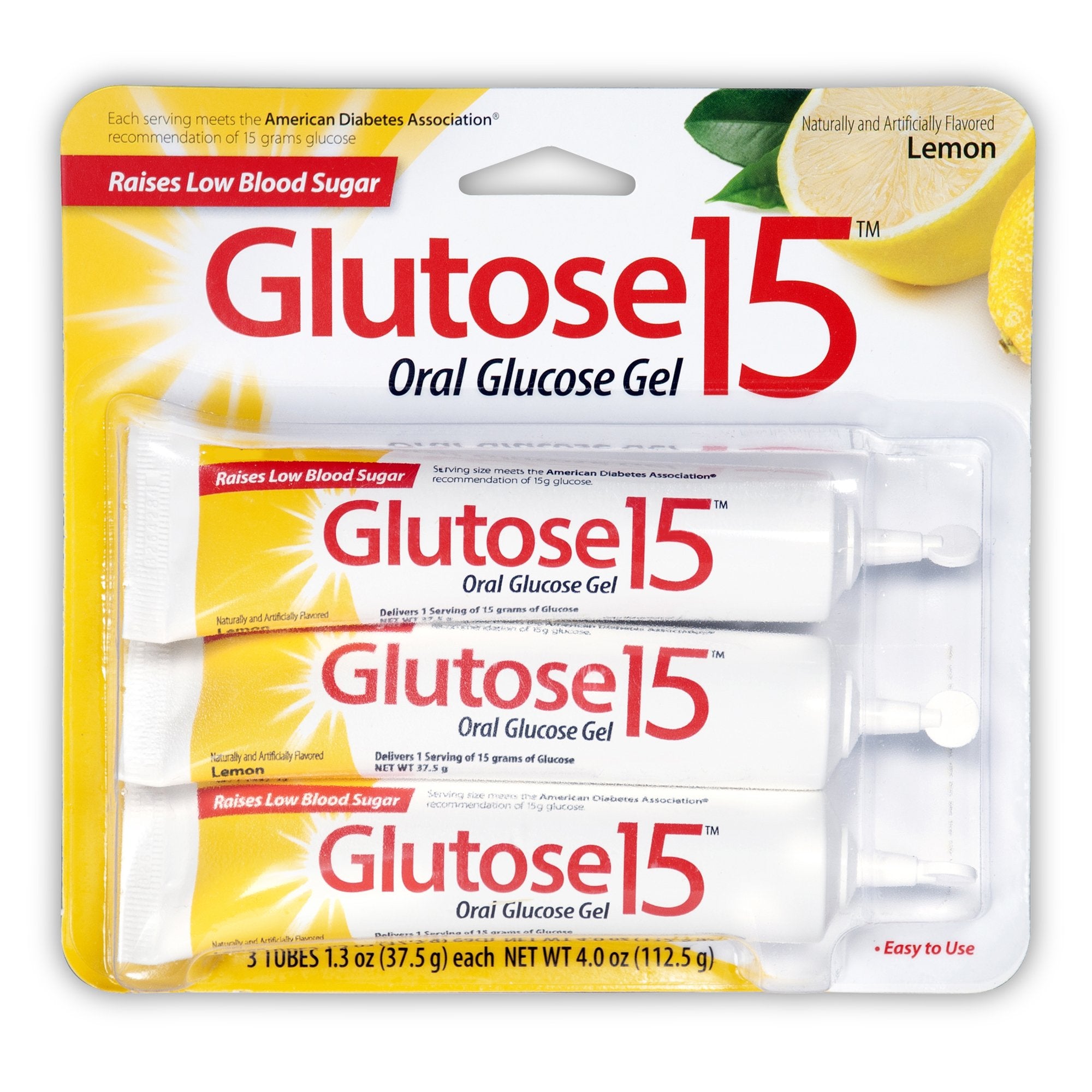 Glucose Supplement Glutose 15 3 per Pack Gel Lemon Flavor