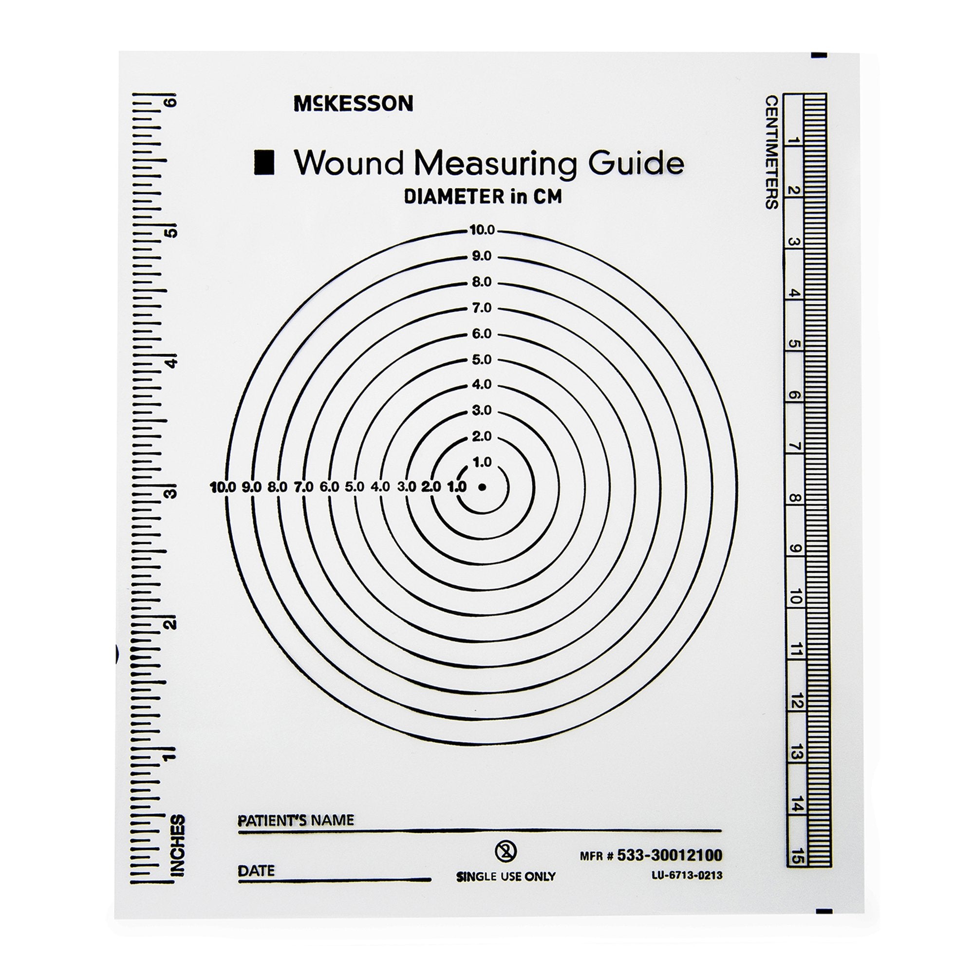 Wound Measuring Guide McKesson Metric / English Clear Plastic 5 X 7 Inch