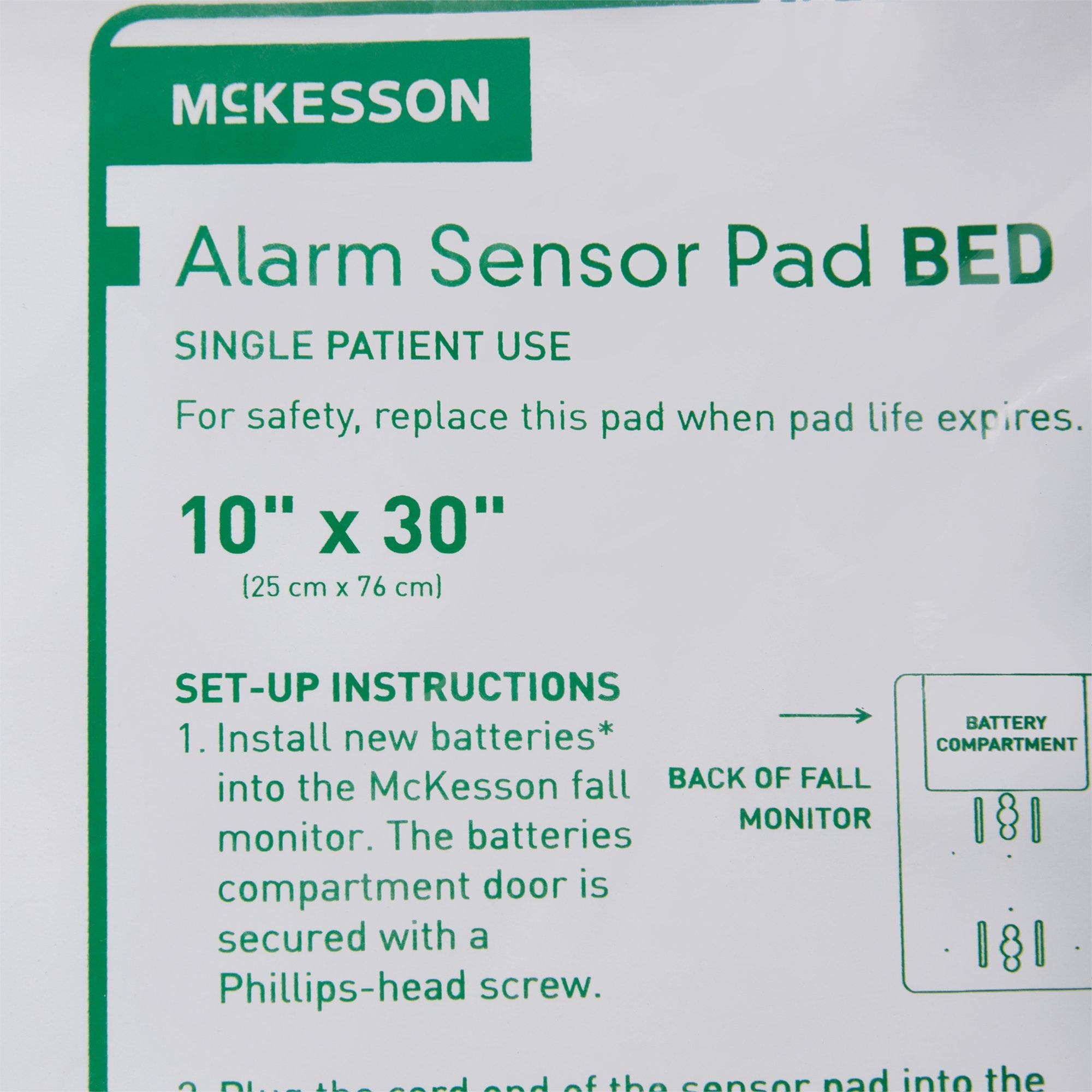 Alarm Sensor Pad McKesson Brand 10 X 30 Inch (25 cm x 76 cm)