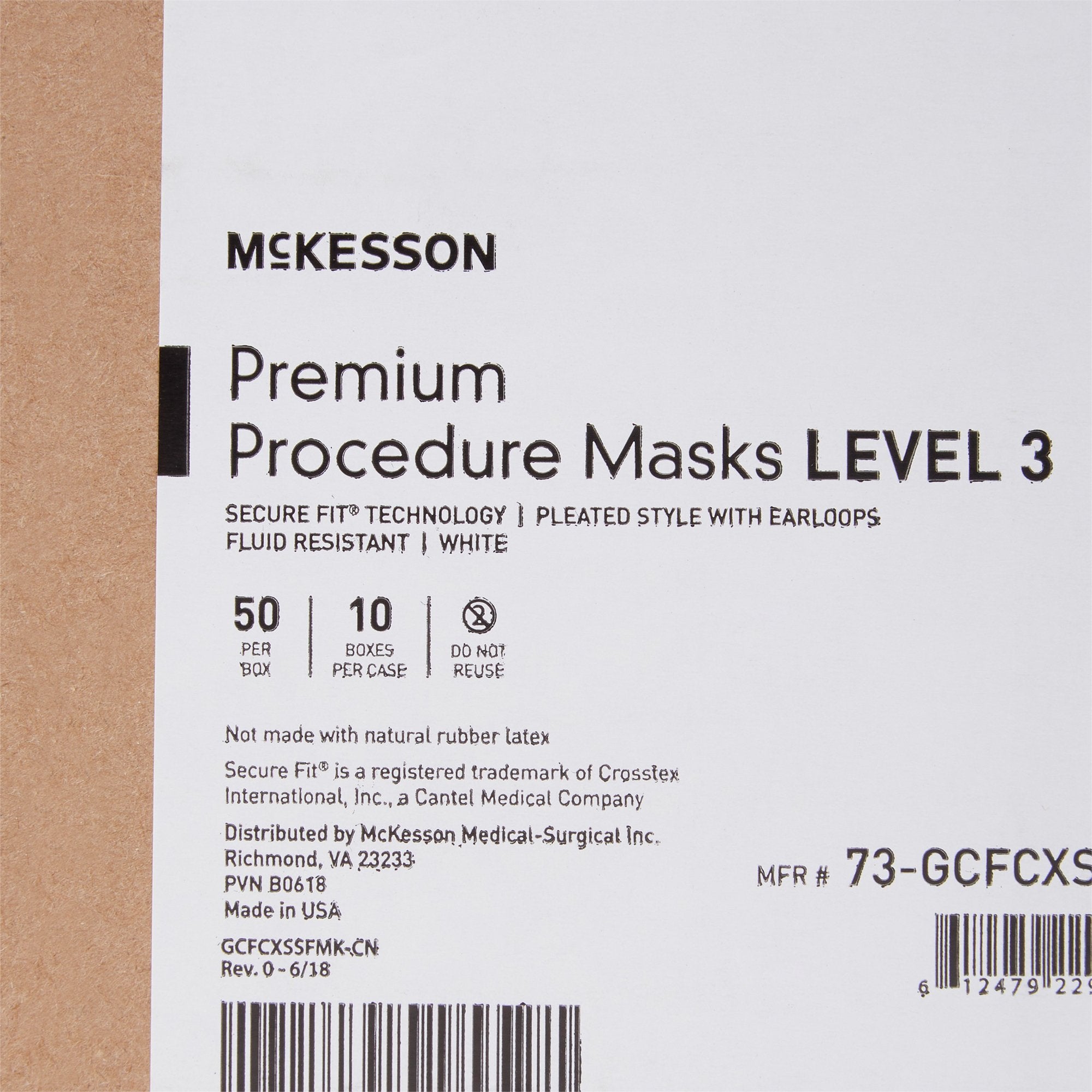 Procedure Mask with Eye Shield McKesson Anti-fog Strip Pleated Earloops One Size Fits Most White NonSterile ASTM Level 3 Adult