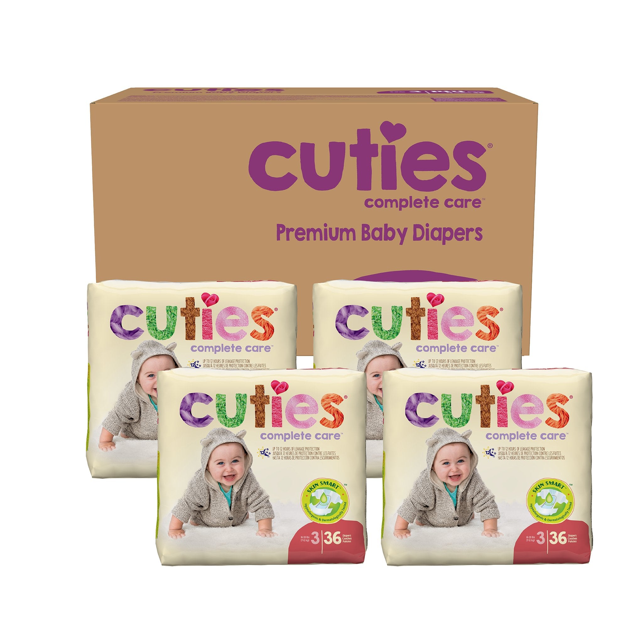 Unisex Baby Diaper Cuties Size 3 Disposable Heavy Absorbency