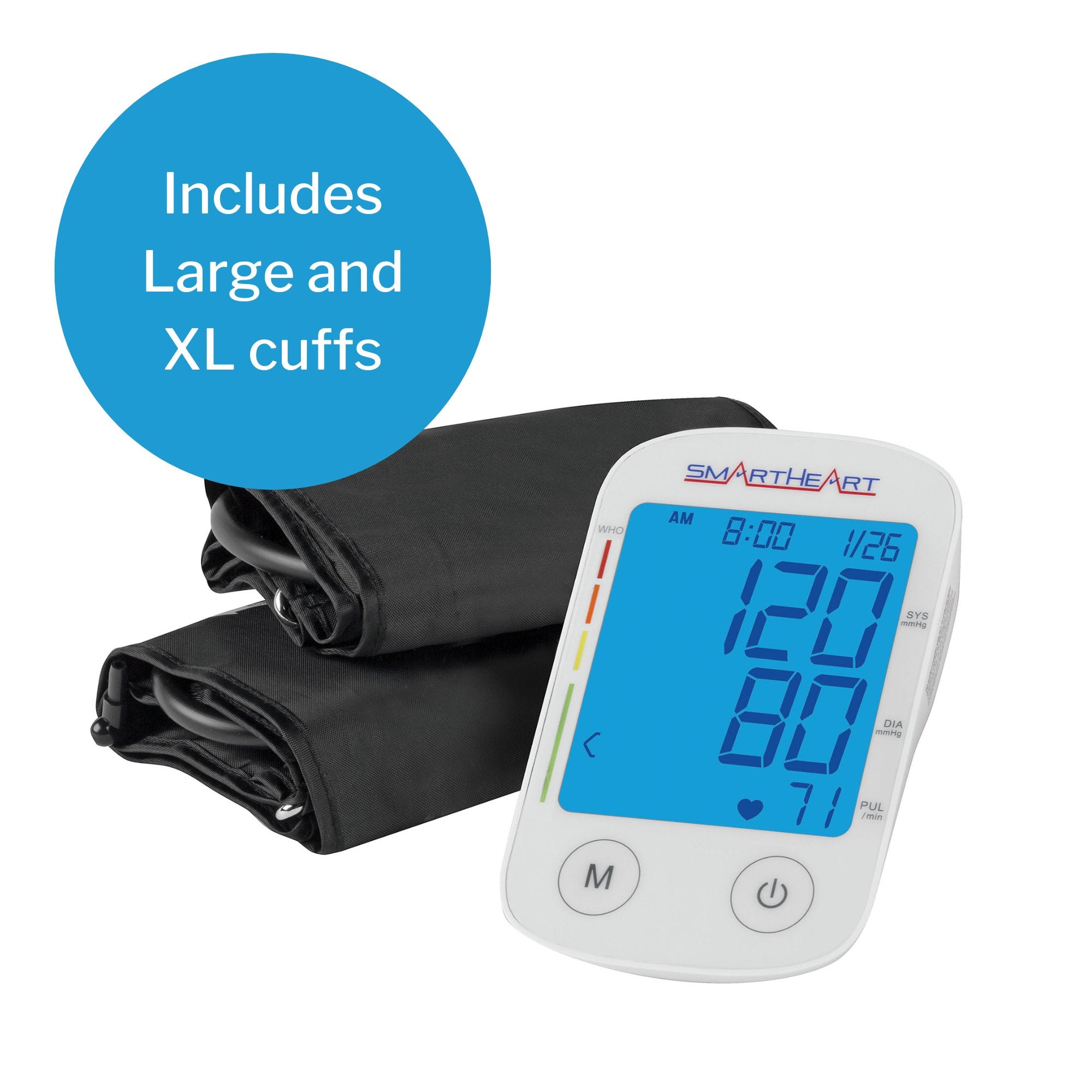 Home Automatic Digital Blood Pressure Monitor Veridian Multiple Sizes Nylon Cuff 2230 cm to 3042 cm Desk Model