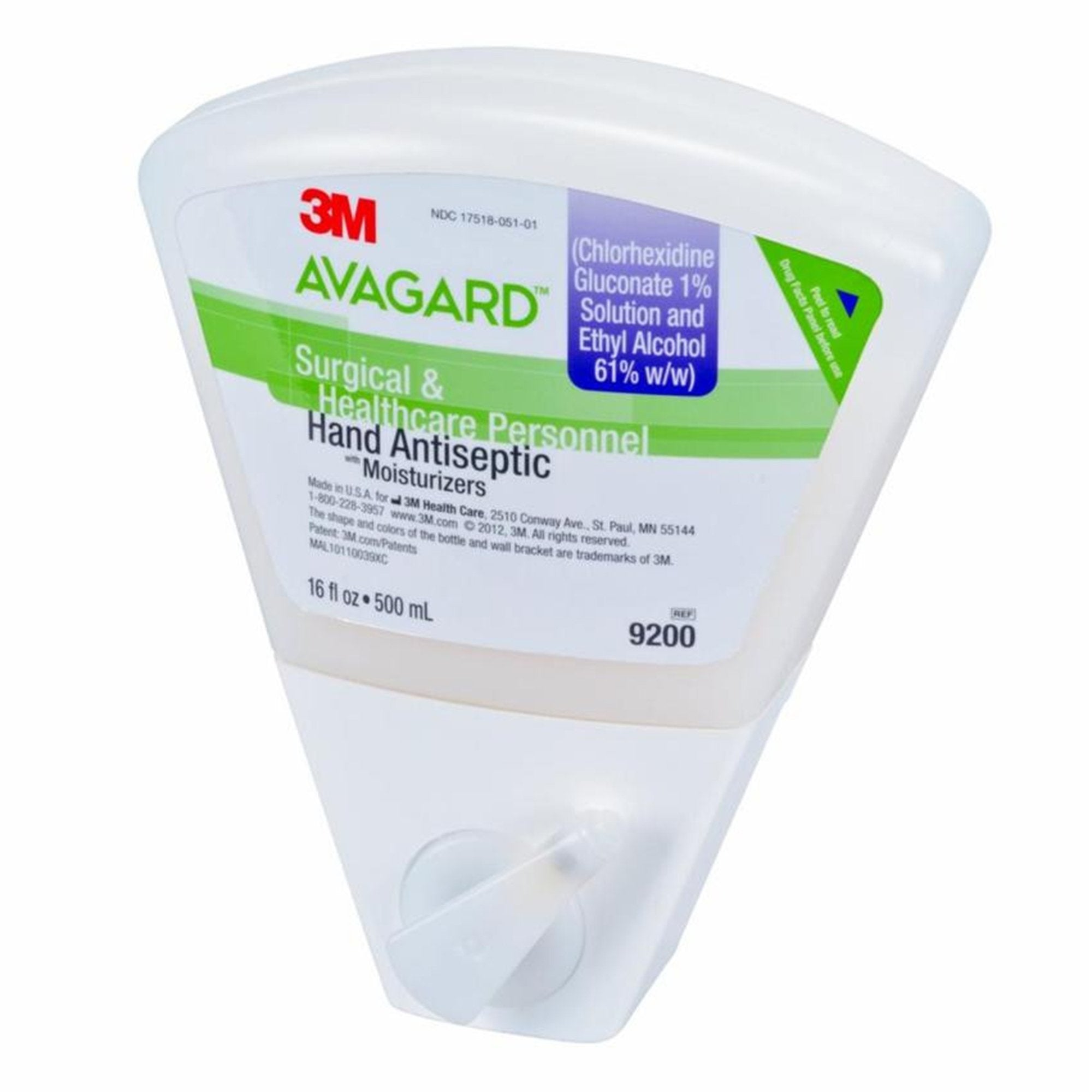 Waterless Surgical Scrub 3M Avagard 16 oz. Dispenser Refill Bottle 1% / 61% Strength CHG (Chlorhexidine Gluconate) / Ethyl Alcohol NonSterile